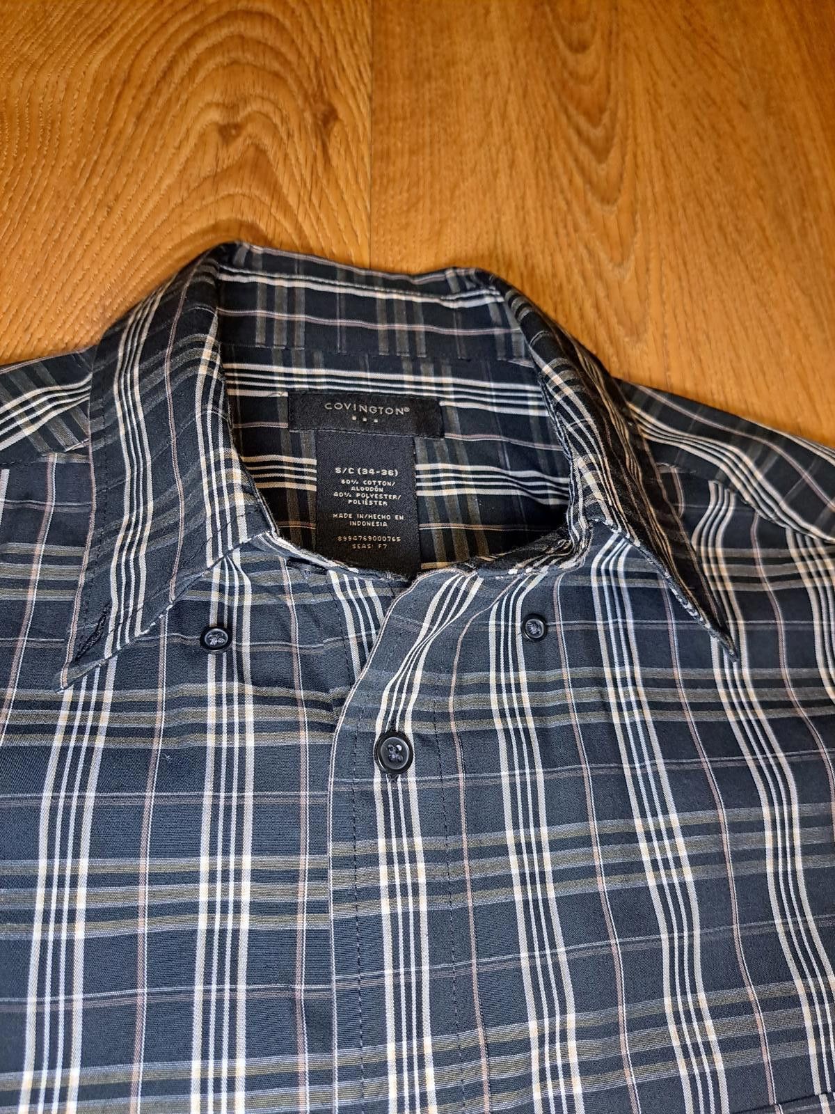 Covington Covington Button Up Shirt Mens Small 34-36 Black Plaid Size US S / EU 44-46 / 1 - 4 Thumbnail