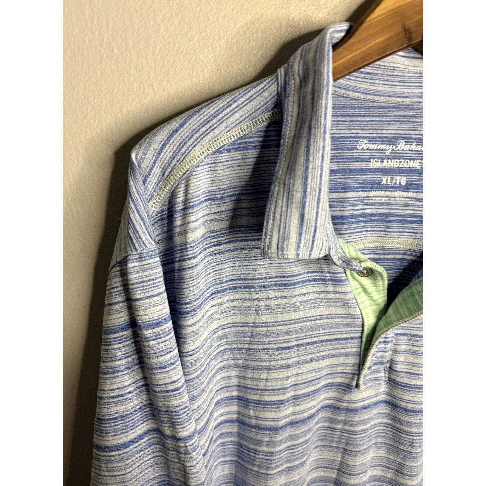 Tommy Bahama Tommy Bahama Polo Shirt Mens XL Blue White Striped Island Zone Chest Pocket Golf Size US XL / EU 56 / 4 - 2 Thumbnail