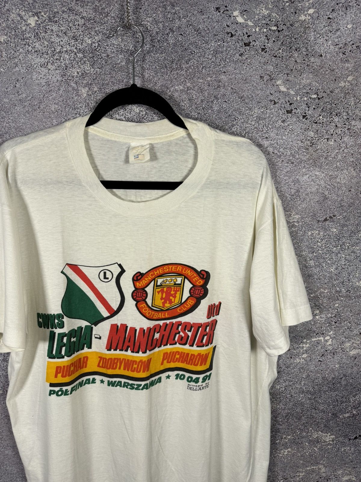 Vintage Manchester United vs Legia 1991 Match Merch T Shirt XLarge Size US XL / EU 56 / 4 - 2 Thumbnail