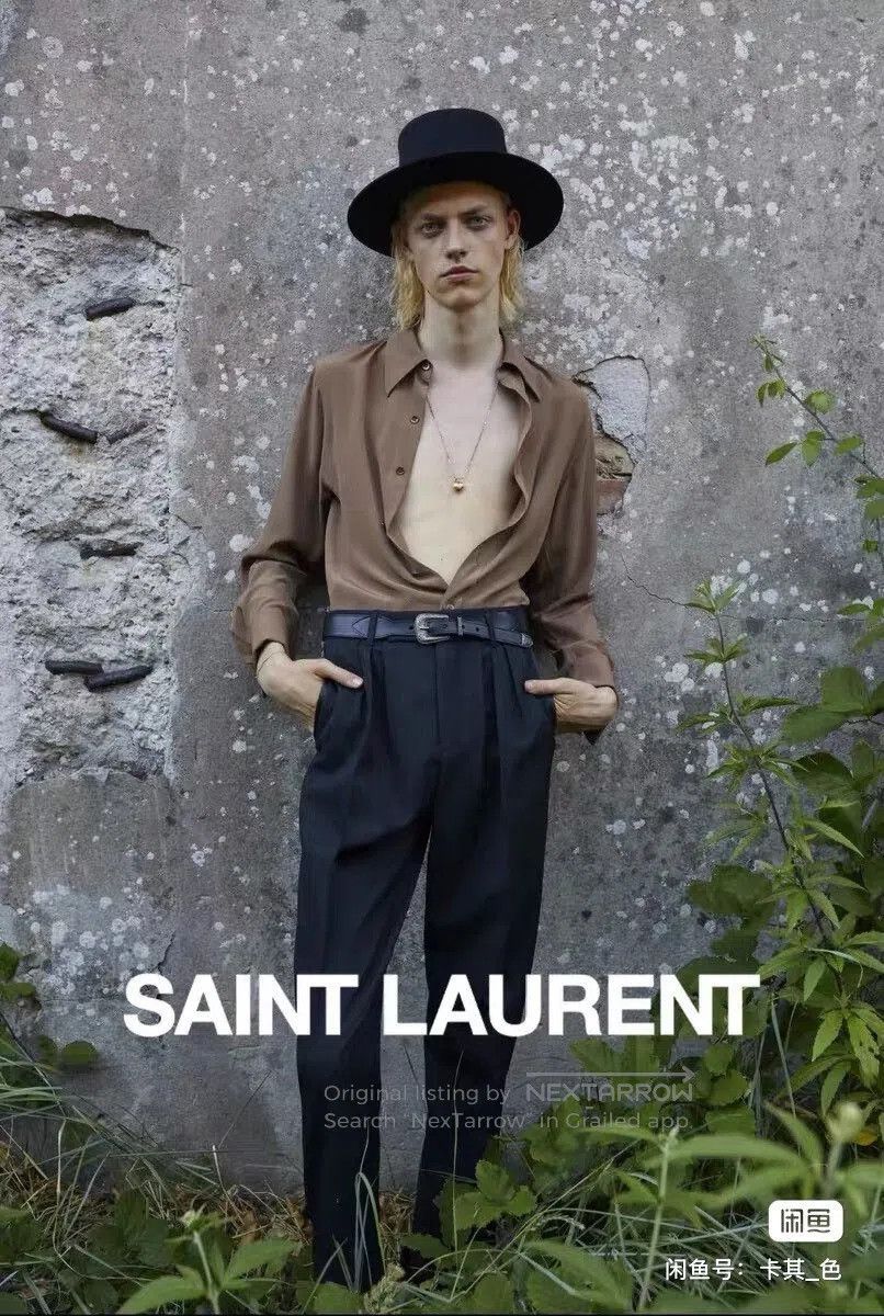 Yves Saint Laurent Saint Laurent Caramel Silk Men's Shirt. Size US M / EU 48-50 / 2 - 4 Thumbnail