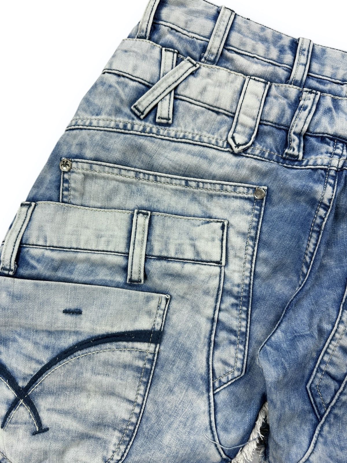 Japanese Brand Vintage Y2K Cipo & Baxx Double Waist Patchwork Jeans W29 L32 Size US 29 - 16 Thumbnail