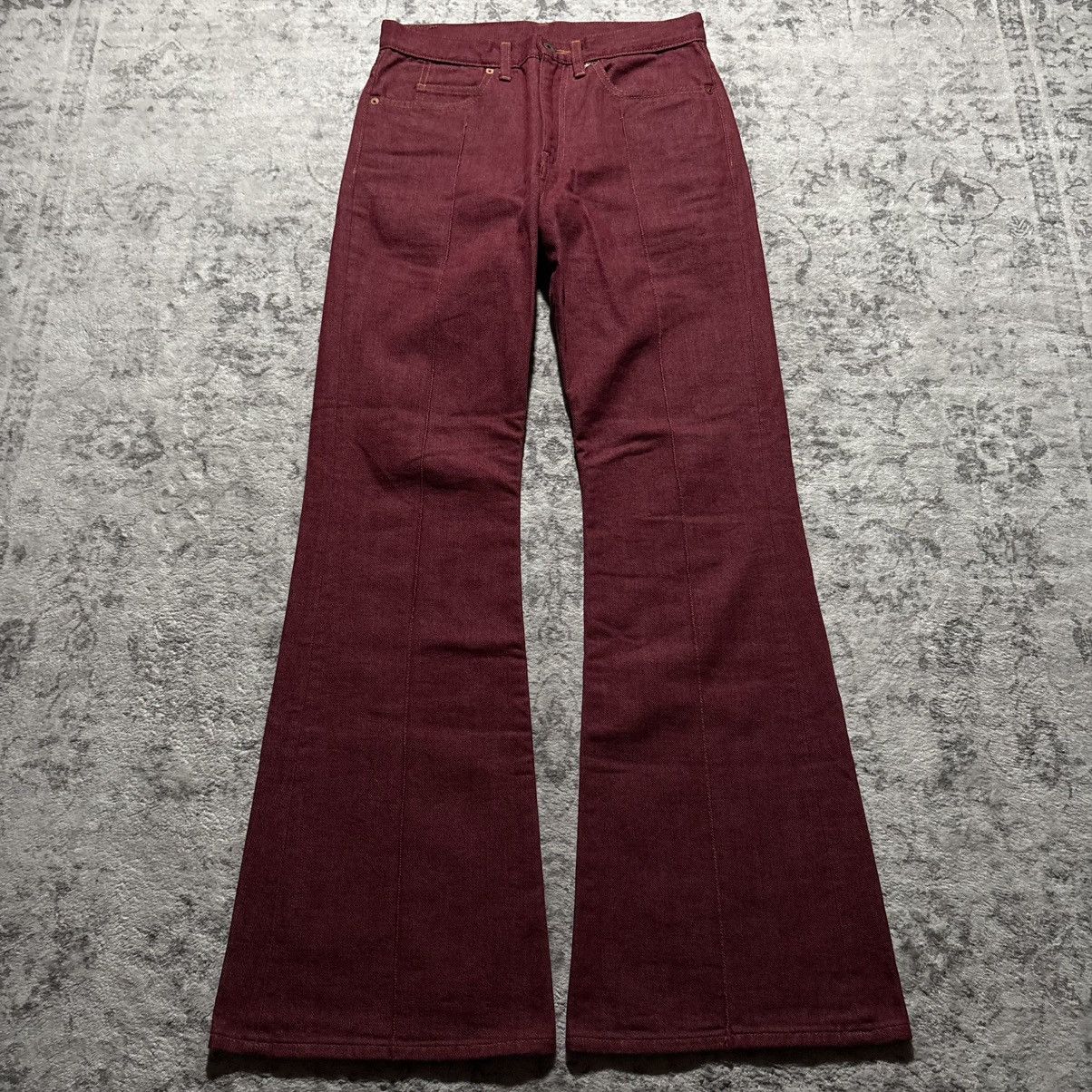 Kapital 14oz Okabellbo Bootcut Flared Denim Jeans Maroon
