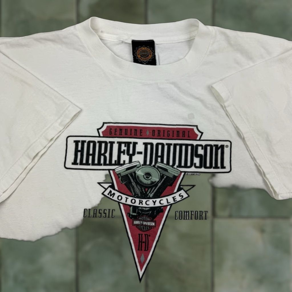 Harley Davidson VINTAGE Harley-Davidson T-Shirt Adult XL White Biker Motorcycle 90s Mens Size US XL / EU 56 / 4 - 1 Thumbnail