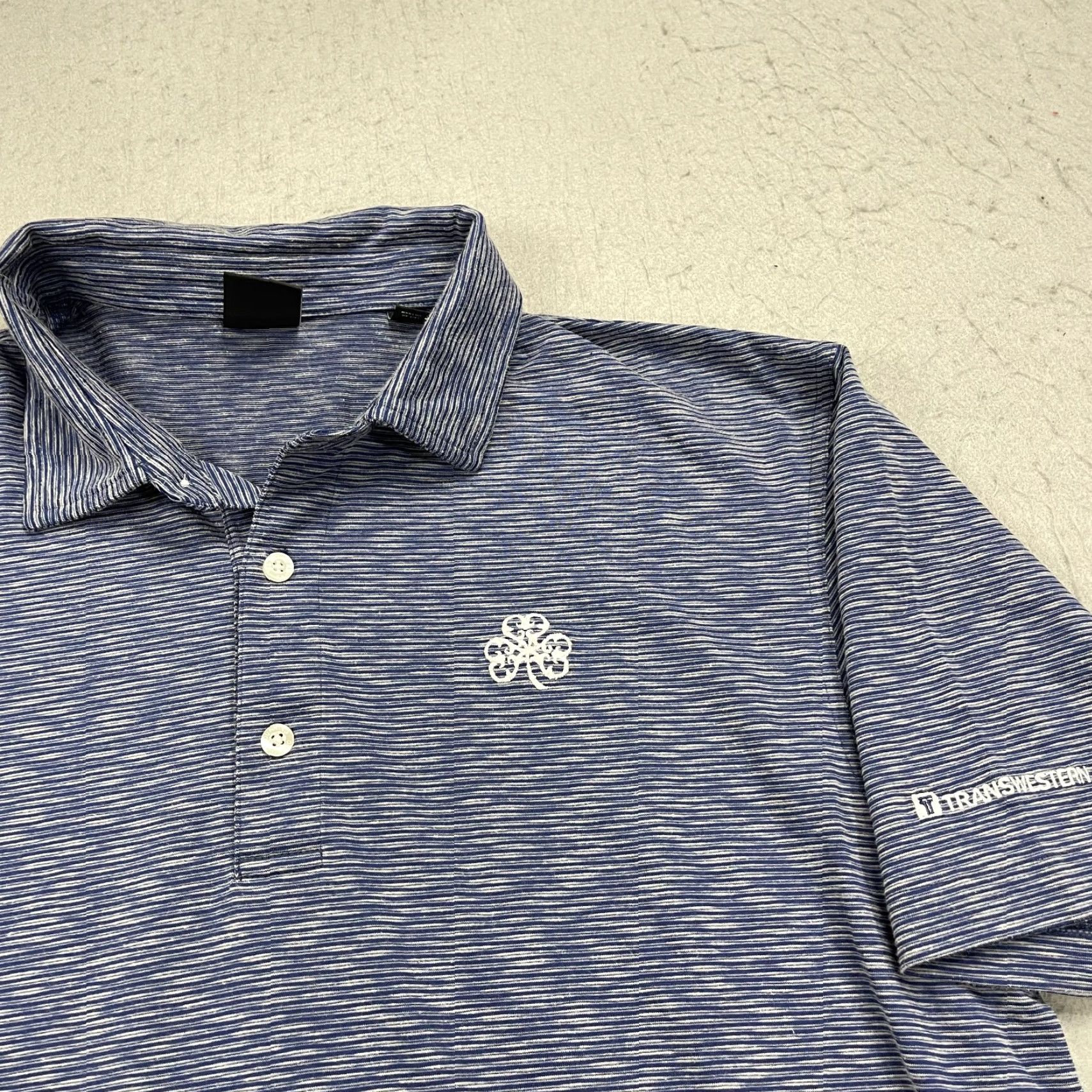 Vintage Dunning Polo Shirt Mens Large Blue Striped polyester cotton 100 Short Sleeve Golf logo Vintage: No Size US L / EU 52-54 / 3 - 2 Thumbnail