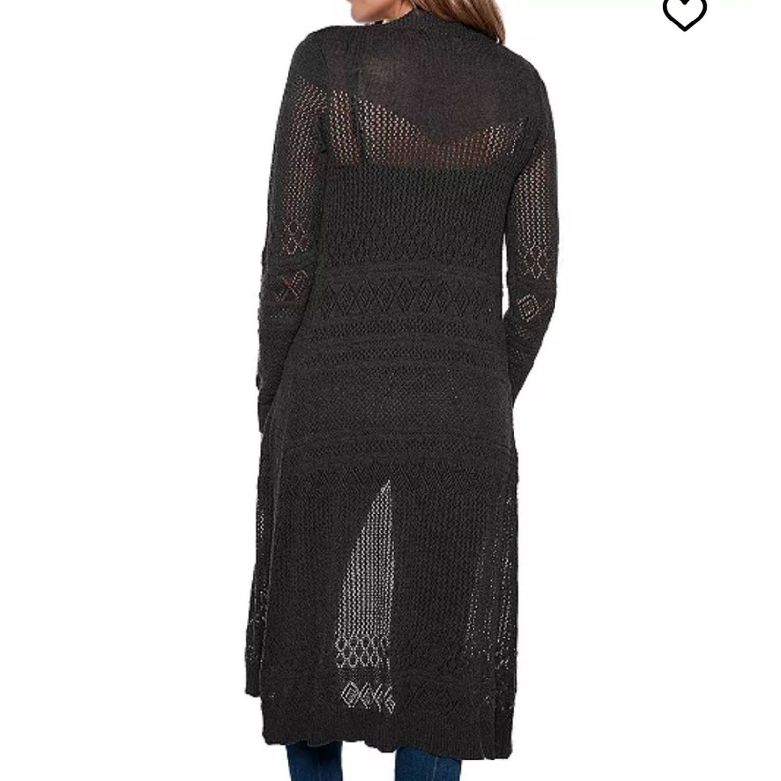 The Unbranded Brand Belldini Black long sleeve Maxi open front cardigan, Large Size L / US 10 / IT 46 - 3 Thumbnail