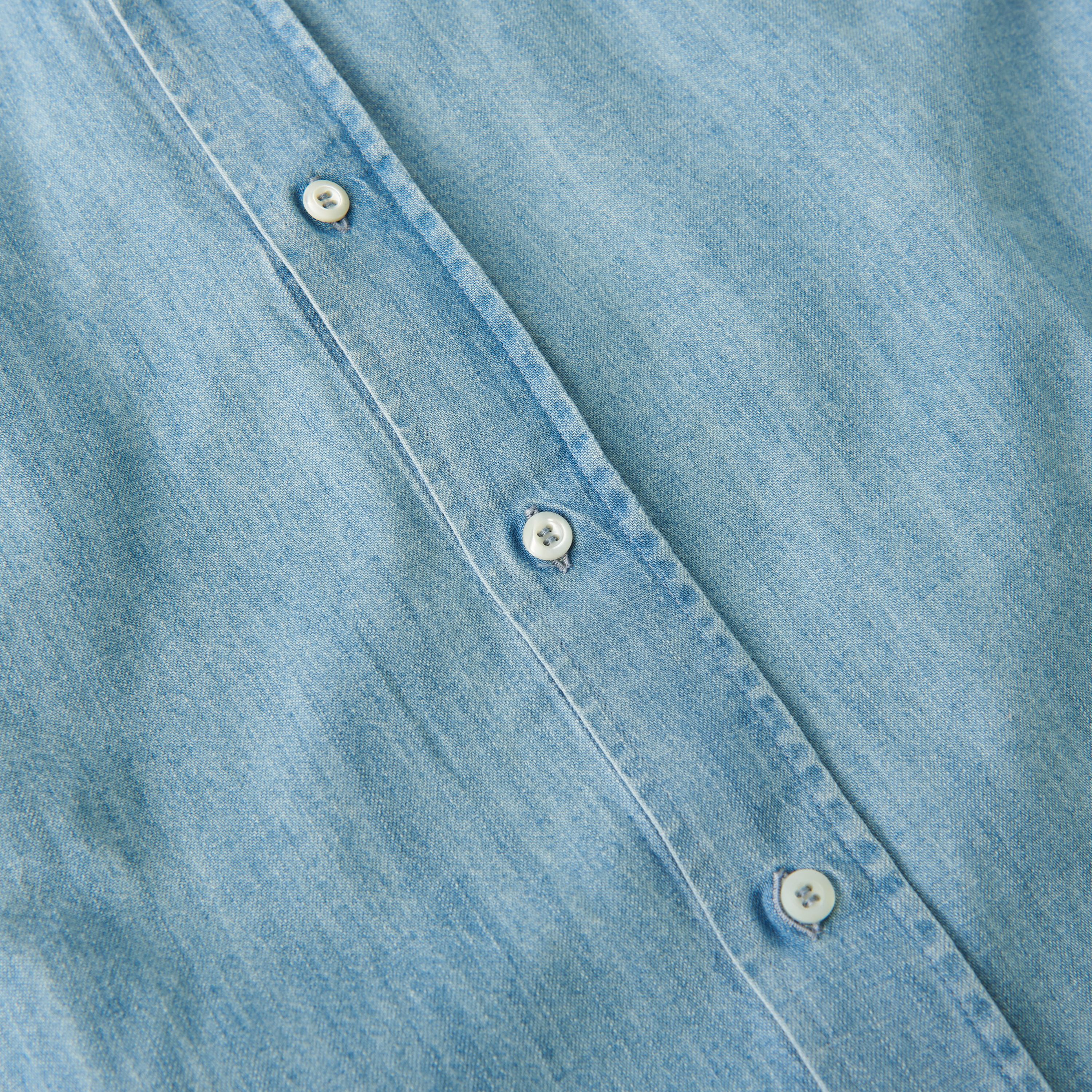 Brunello Cucinelli Denim Shirt - Slimfit, Button Down, Light Blue Cotton Size US M / EU 48-50 / 2 - 15 Thumbnail
