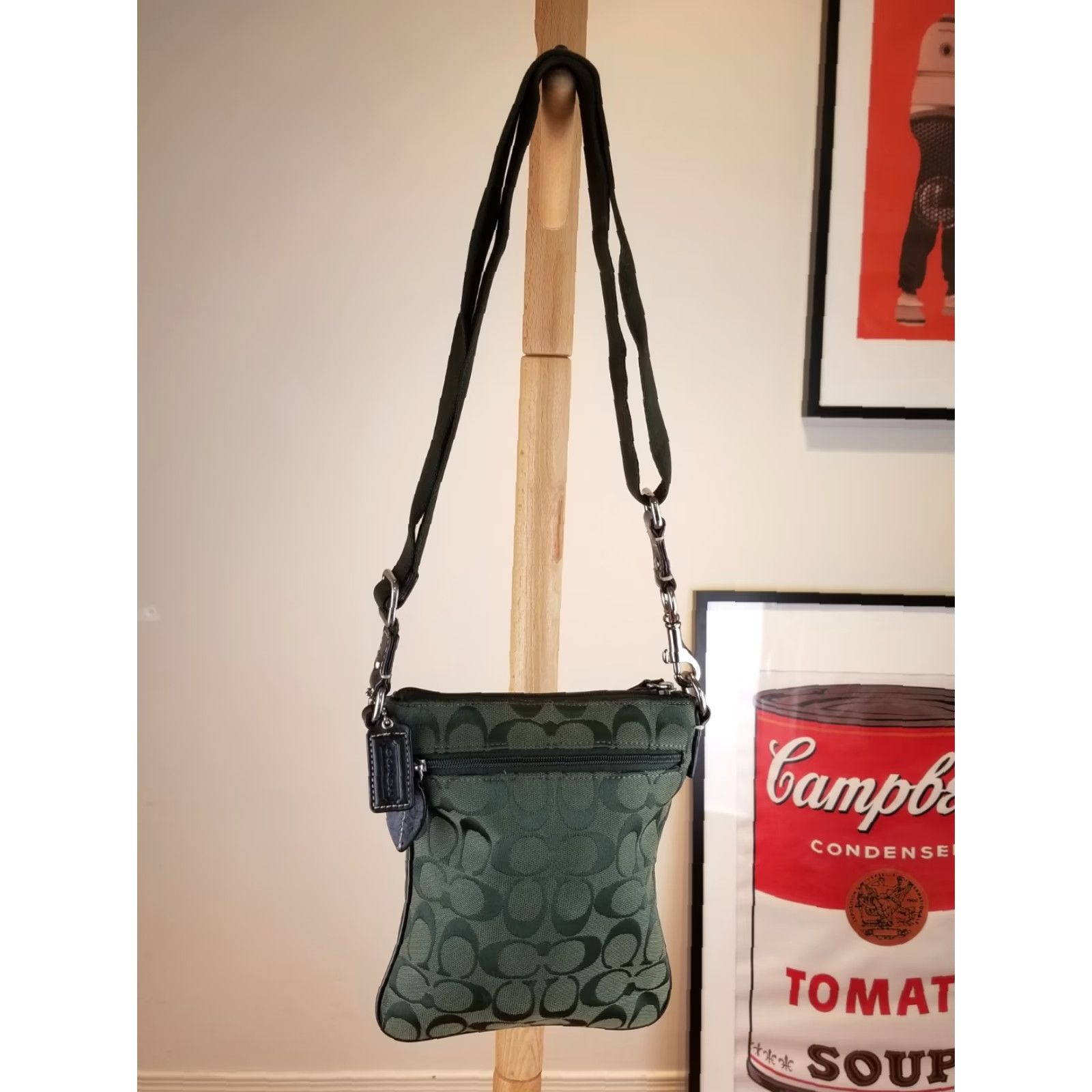 Coach VINTAGE COACH CROSS BODY BAG MESSENGER HANDBAG Y2K Womens Medium Brown Leather Zip-Closure Size ONE SIZE - 7 Thumbnail
