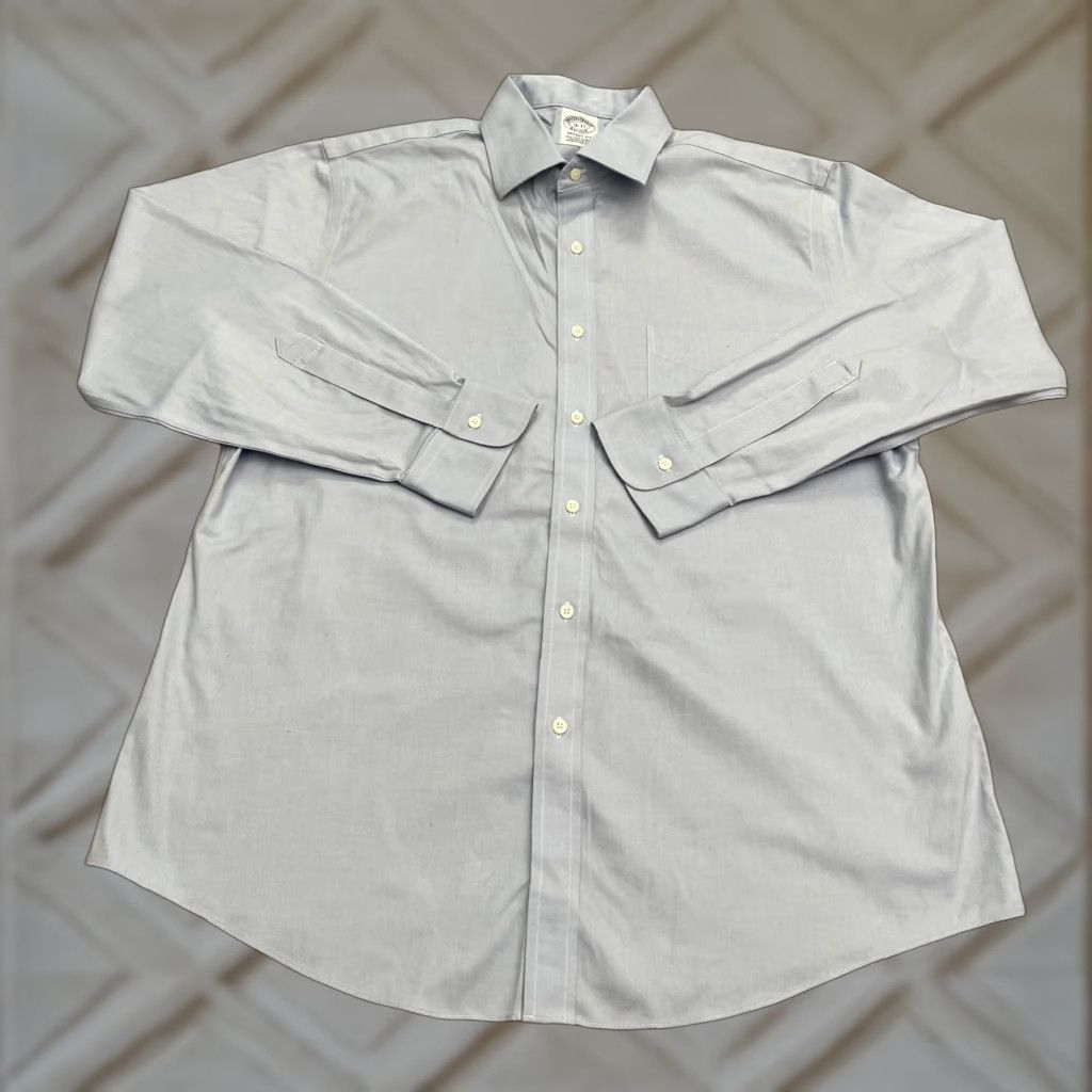 Brooks Brothers Brooks Brothers Dress Shirt Men 16 Blue Long Sleeve Cotton Regular Fit Work Casual Size 42R - 1 Thumbnail