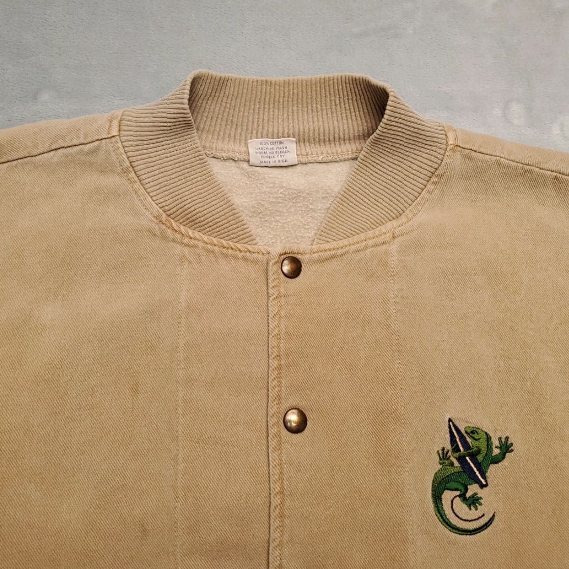 Vintage VTG Maui Surf Company Jacket Mens L Beige Twill Varsity Bomber Made in USA Y2K Size US L / EU 52-54 / 3 - 6 Thumbnail