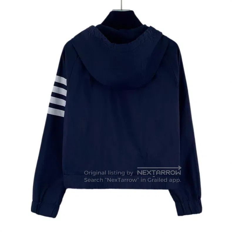 Thom Browne Thom Browne Dark Blue Classic Four Bar Hooded Drawstring L Size XS / US 0-2 / IT 36-38 - 2 Thumbnail