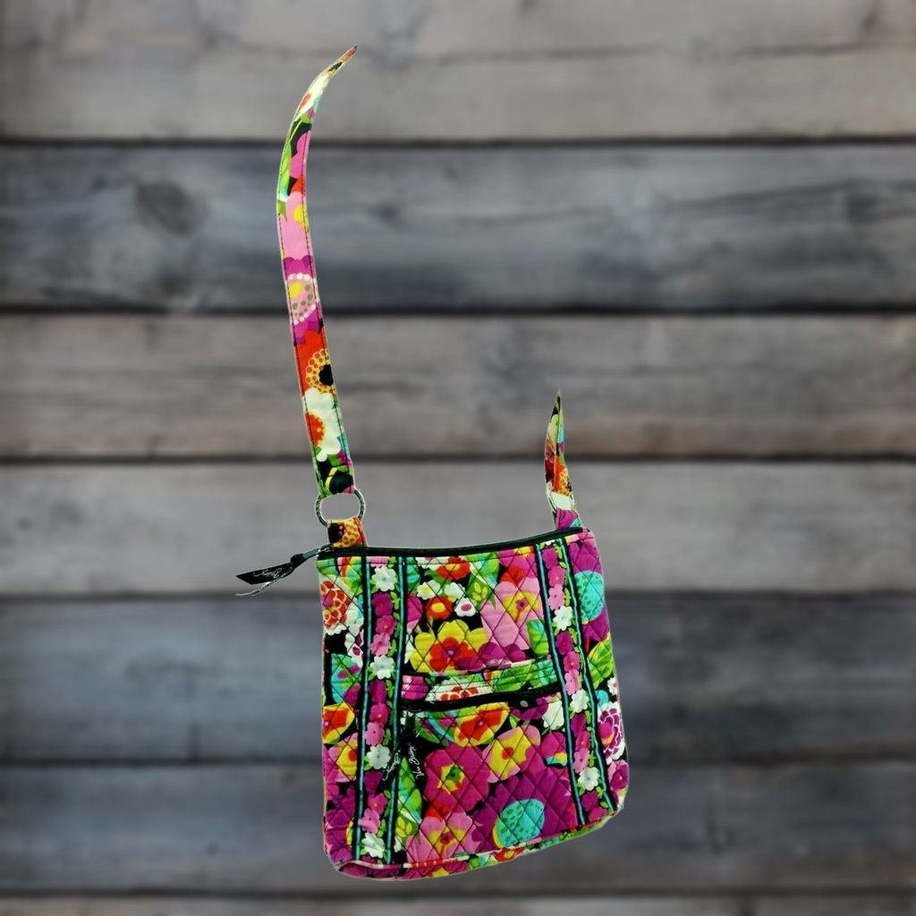 Vera Bradley Vera Bradley Crossbody Bag Pink Floral Print 10"x10" Womens Small Zip Size ONE SIZE - 1 Thumbnail