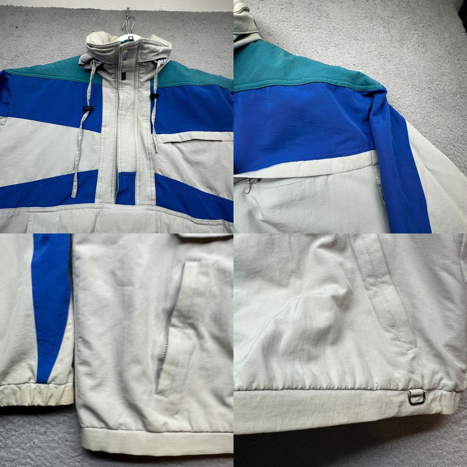 Obermeyer VINTAGE Obermeyer Windbreaker Jacket 90s Men Medium Hooded 1/2 Zip Anorak Blue Nylon Long Sleeve Pockets Jersey? Size US L / EU 52-54 / 3 - 8 Thumbnail