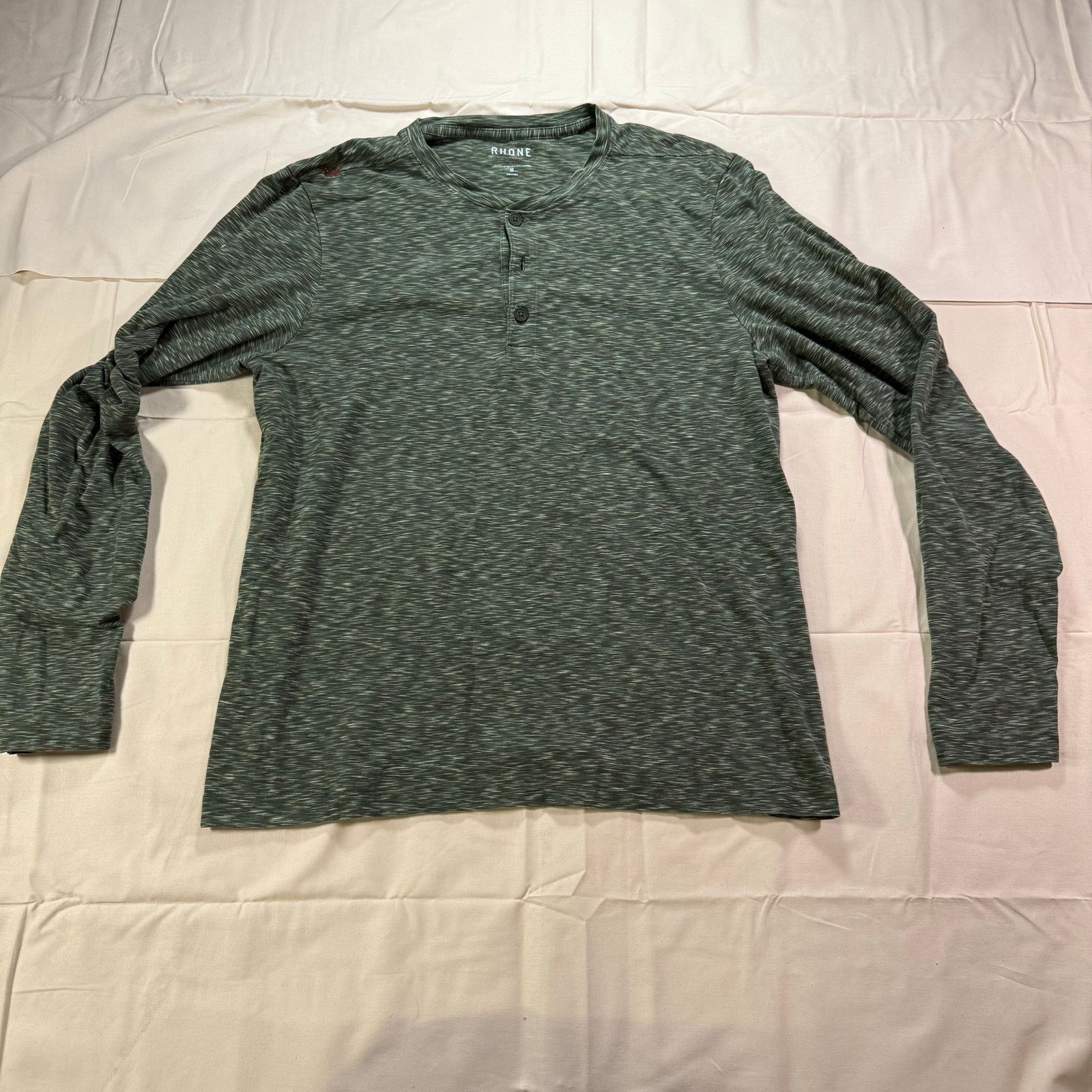 Rhone Rhone Henley Shirt Heathered Green Pima SDH-182 Mens M Size US M / EU 48-50 / 2 - 3 Thumbnail
