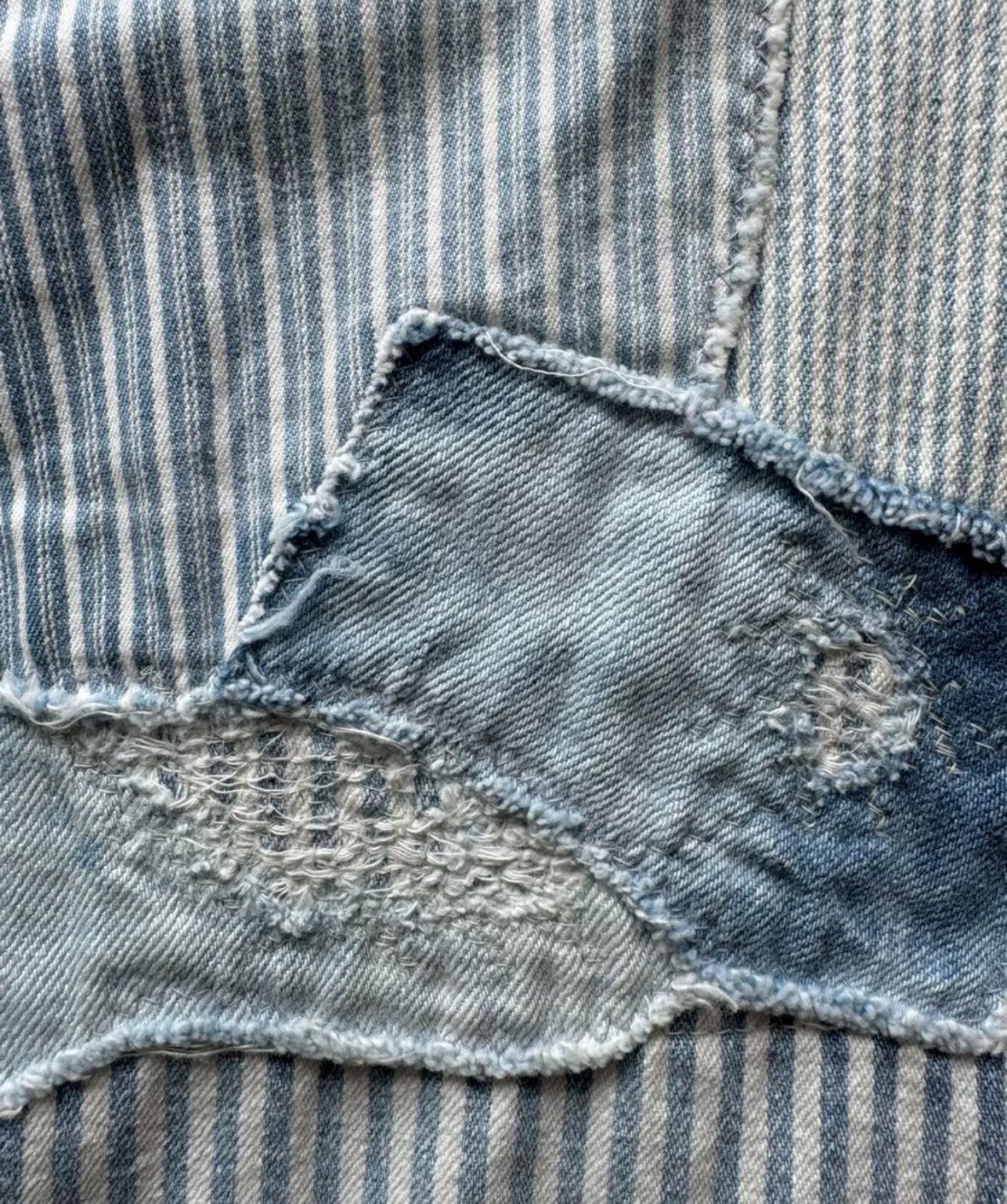 Kapital Kapital striped wide leg patch distressed pants Size US 32 / EU 48 - 4 Thumbnail