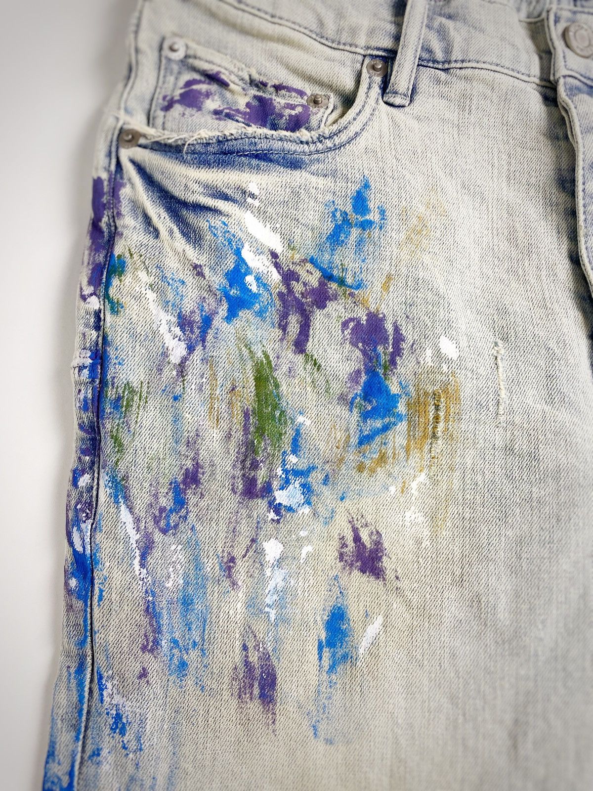 Purple Brand PURPLE BRAND Paint Splatter 32 Style P004 Slim Boot Jeans Size US 32 / EU 48 - 4 Thumbnail