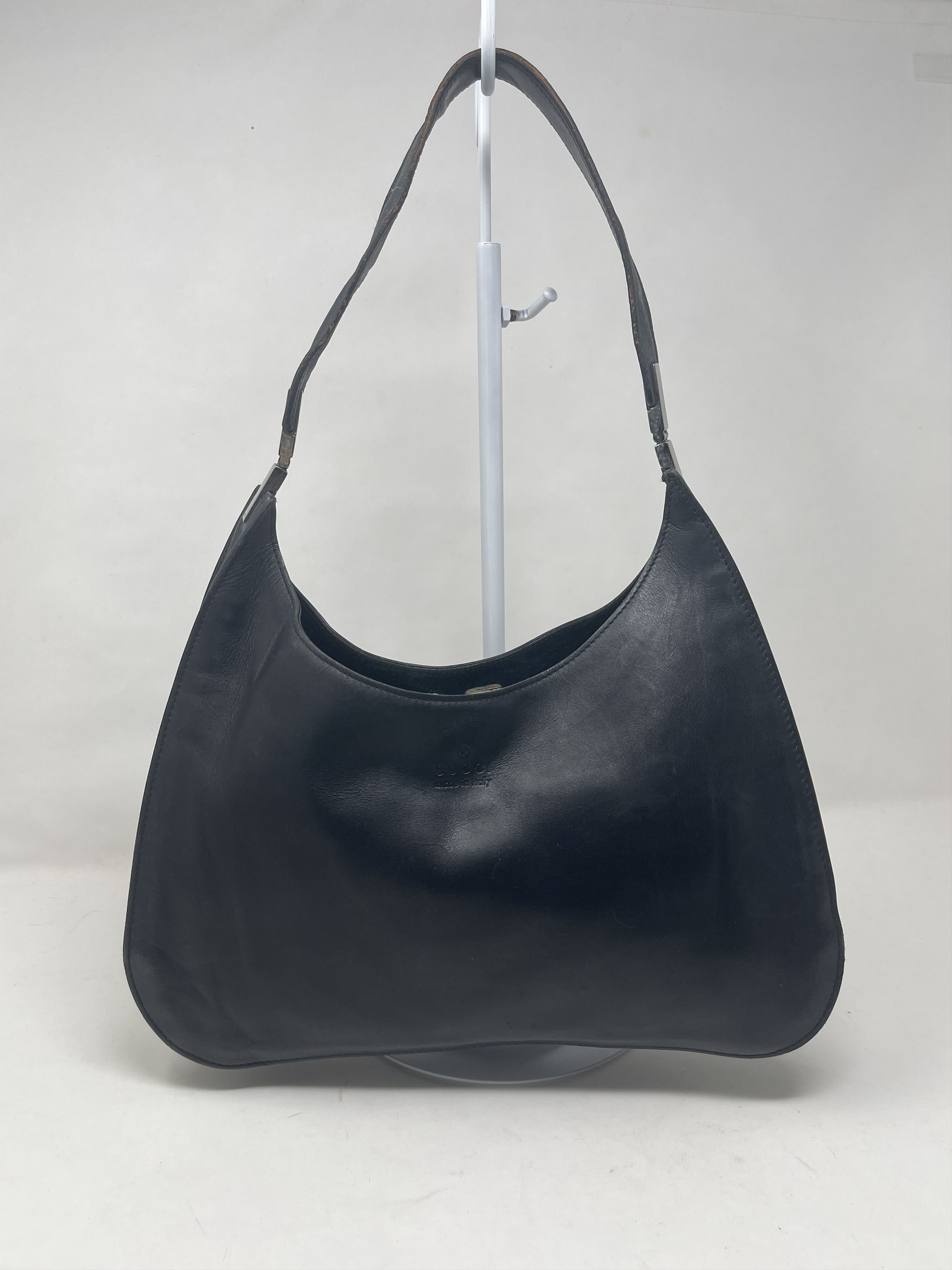 Gucci Gucci Hobo Black Leather Bag Size ONE SIZE - 1 Thumbnail