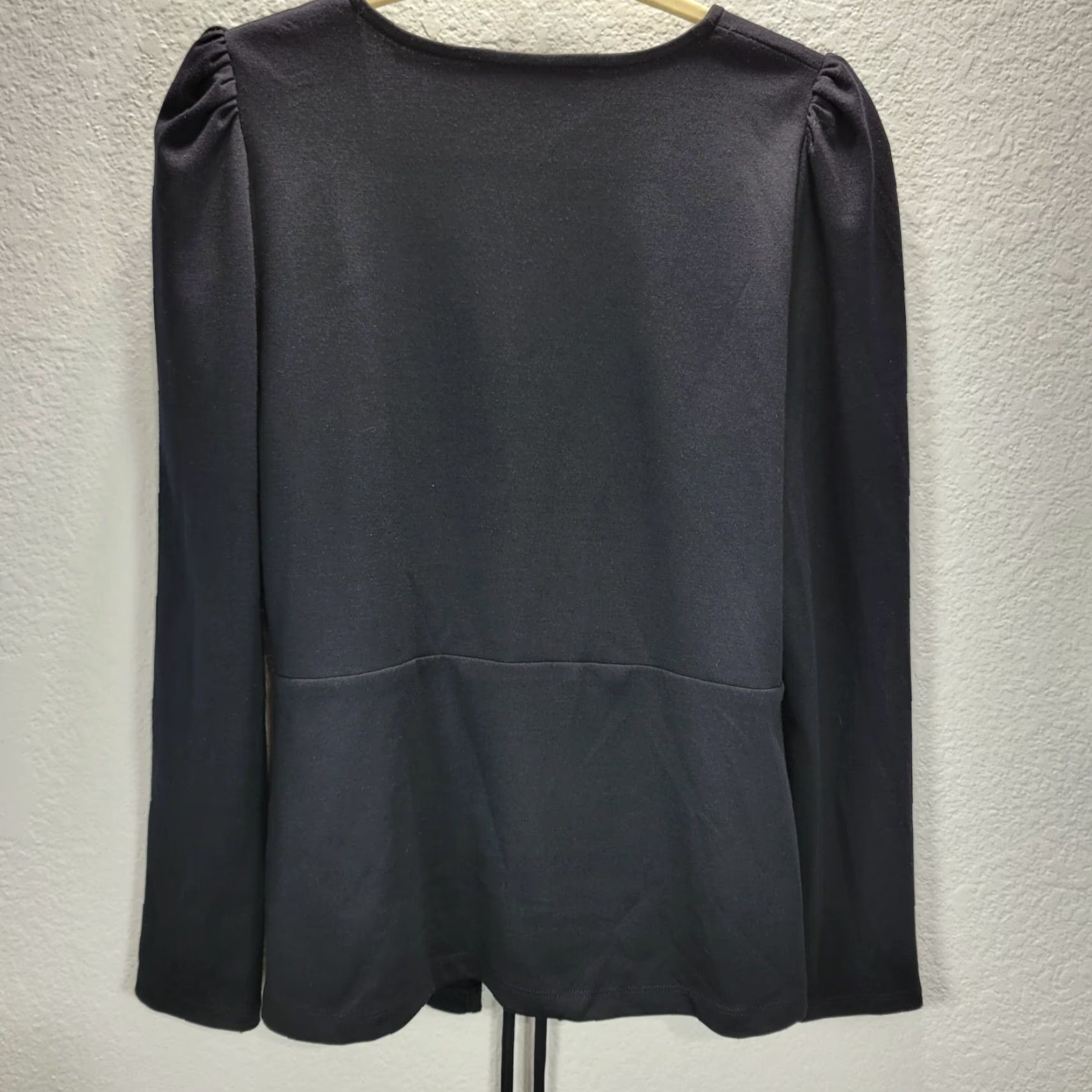 Vintage Emerson Fry Black Cardigan Womens L Puff Sleeve Rayon Polyester Front Tie Front Tie Cardigan Size L / US 10 / IT 46 - 7 Thumbnail