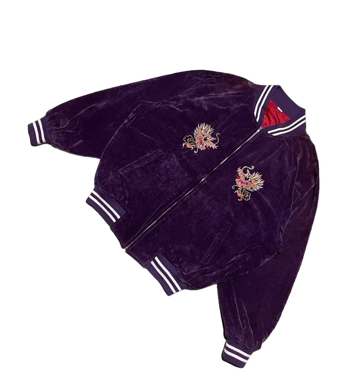 Vintage Rare Japan Souvenir Jacket Sukajan Dragon Embroidery Velvet Size US L / EU 52-54 / 3 - 6 Thumbnail