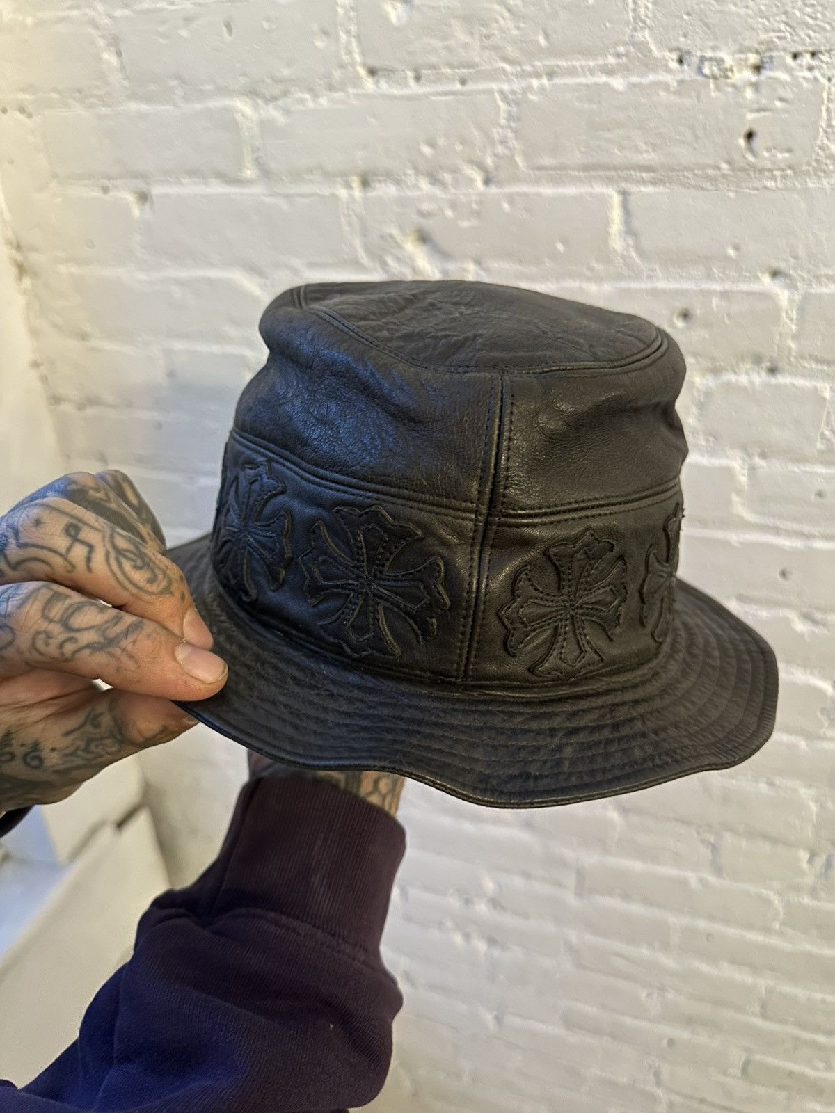 Chrome Hearts CHROME HEARTS LEATHER CROSS PATCH HAT Size ONE SIZE - 3 Thumbnail