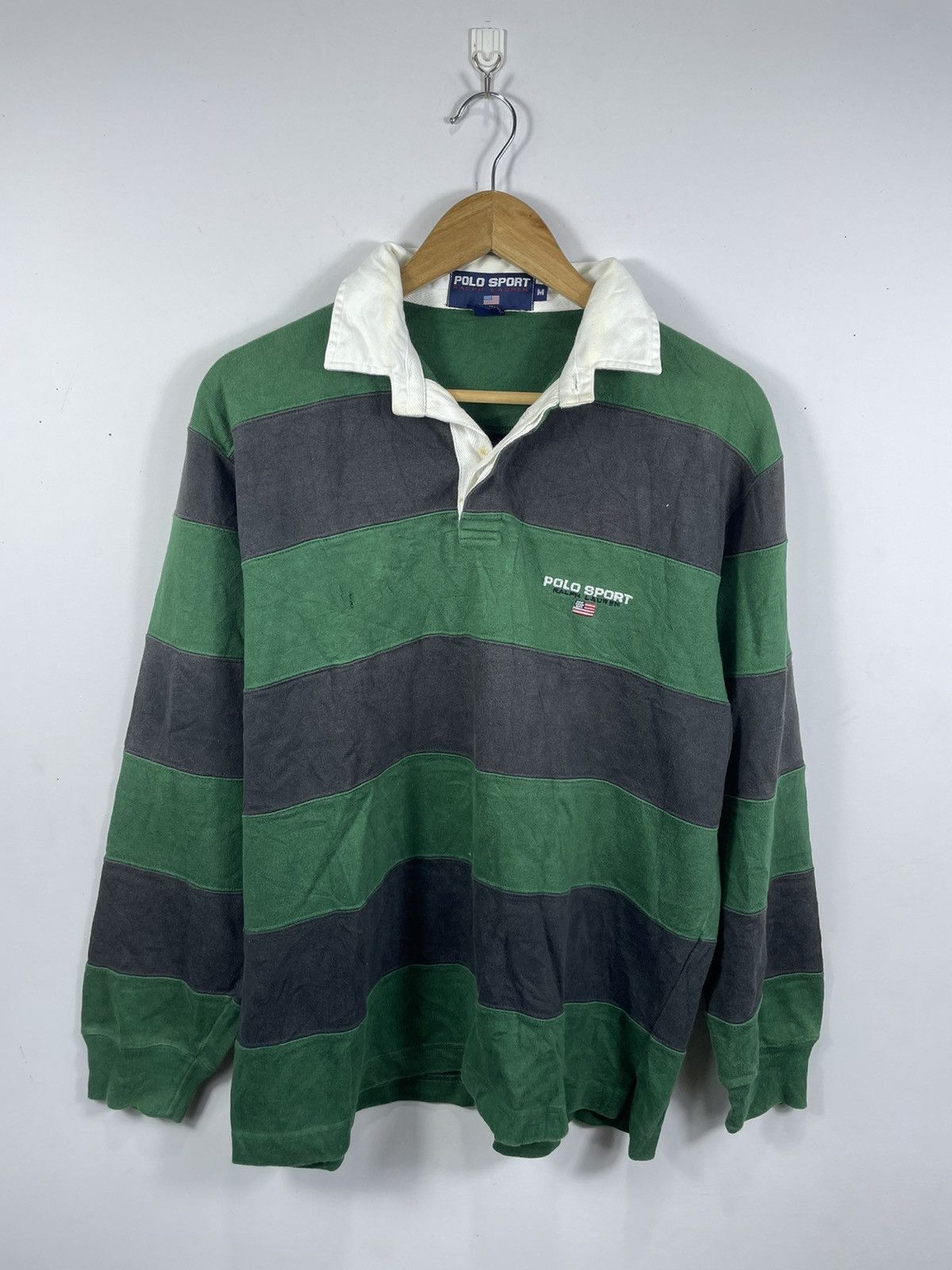 image of Polo Ralph Lauren x Ralph Lauren Rugby Vintage Polo Sport Ralph Laurent Rugby Polo Striped (Size Me