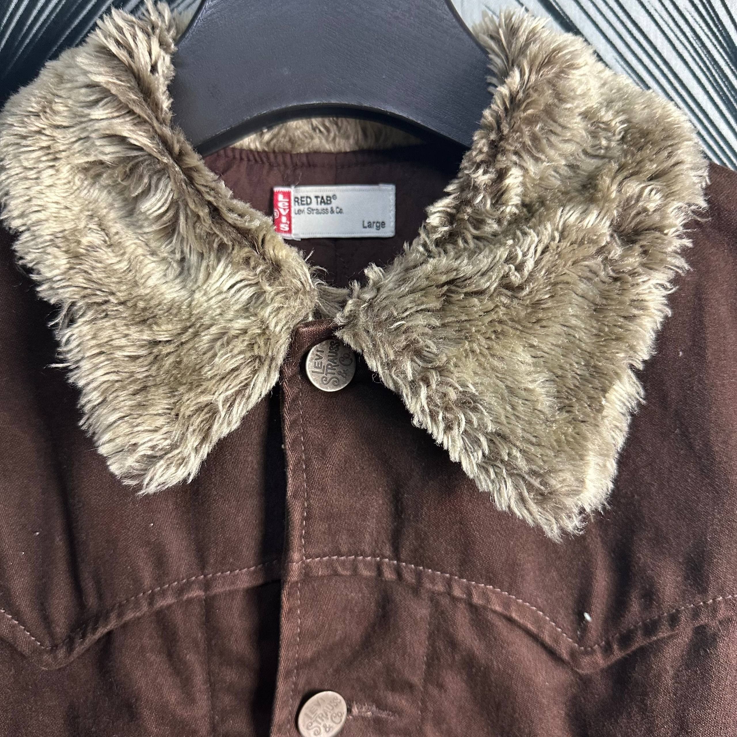 Levi's Rare Vintage Levi's Red Tab Boa Fur Collar Coverall Jacket Size US L / EU 52-54 / 3 - 8 Thumbnail
