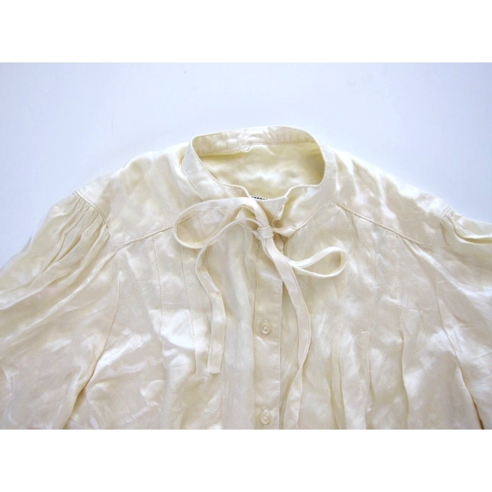 Vintage VINTAGE Just Tops Of California Ivory Silky Button Down 3/4 Sleeve Blouse M Size M / US 6-8 / IT 42-44 - 5 Thumbnail