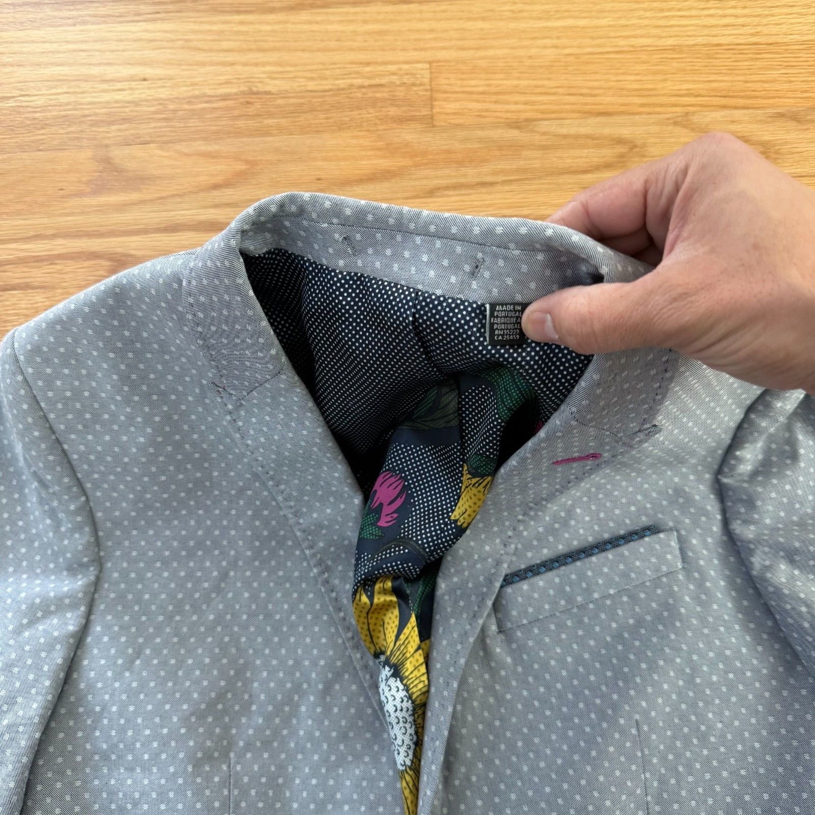 Ted Baker Ted Baker Grey Dotted Sports Coat Small Size US S / EU 44-46 / 1 - 7 Thumbnail
