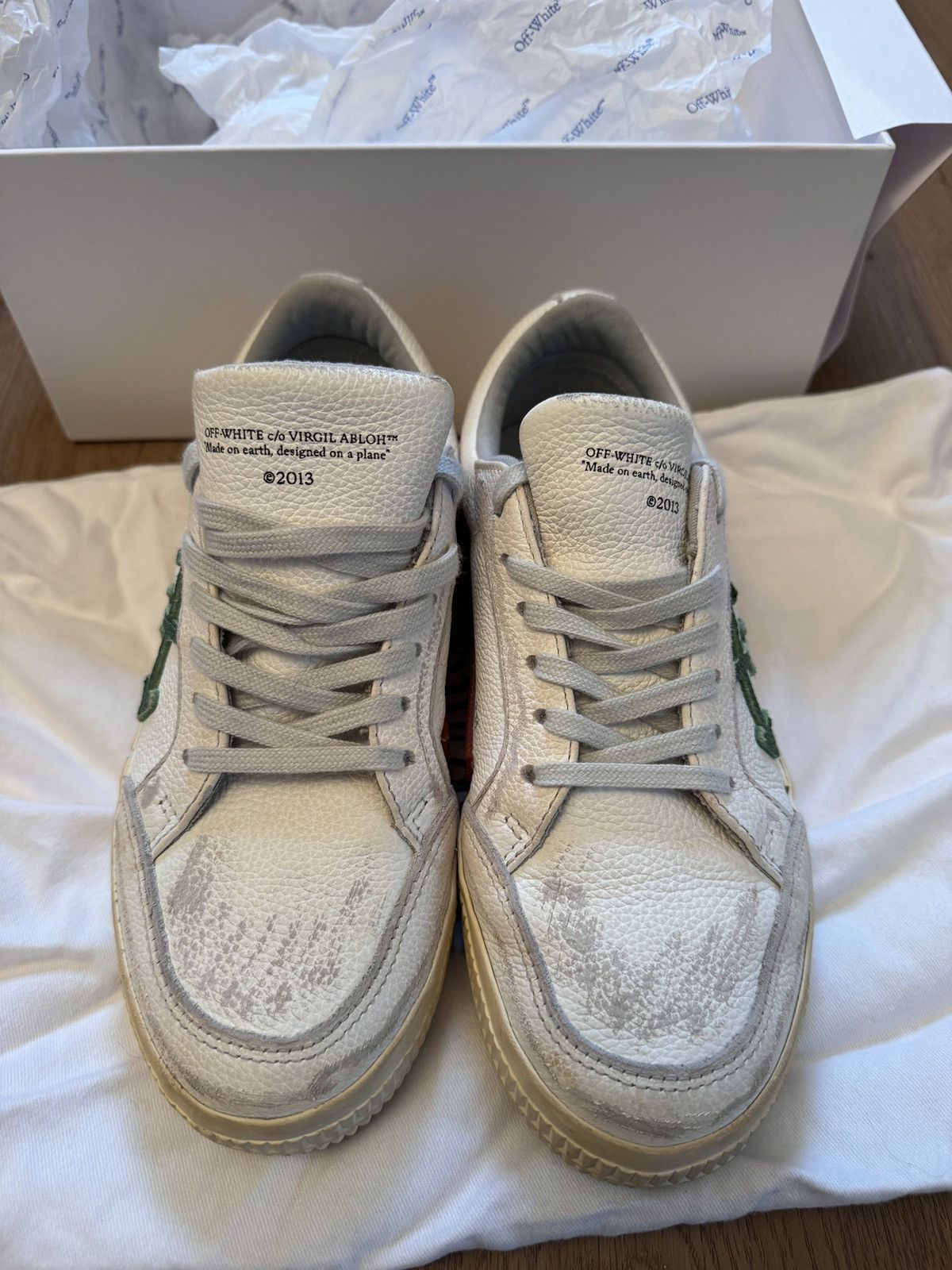 Off-White Off-White Low Vulcanised Distressed Sneakers Size US 6 / IT 36 - 3 Thumbnail