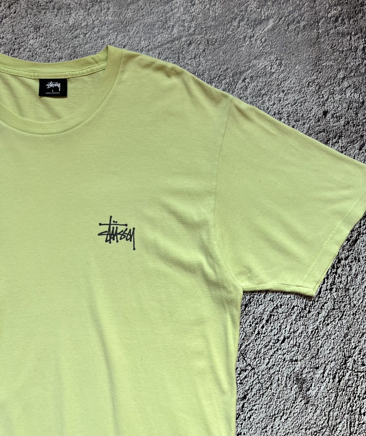 Stussy × Vintage Stüssy Lime Green Logo T-Shirt Large Size US L / EU 52-54 / 3 - 4 Thumbnail