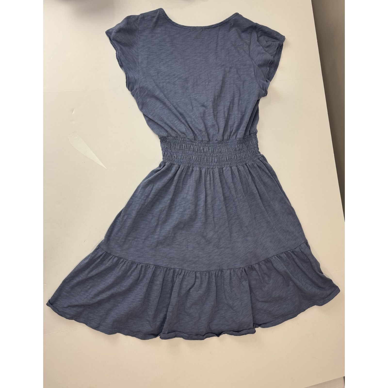 dylan Dylan Blue Cotton Smocked Waist Dress XS V Neck Tiered Boho Size XS / US 0-2 / IT 36-38 - 10 Thumbnail