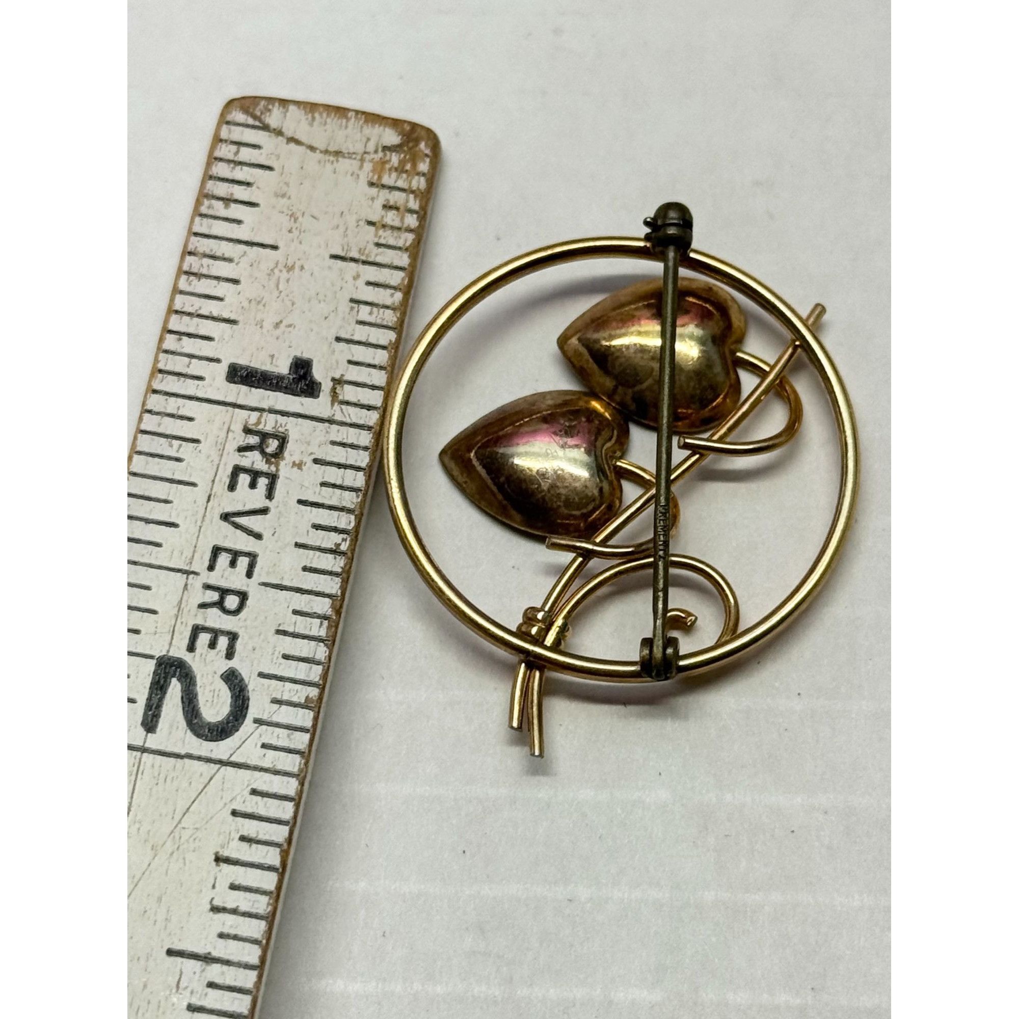 Vintage Vintage Krementz Gold Filled Circle Brooch pin Size ONE SIZE - 3 Thumbnail