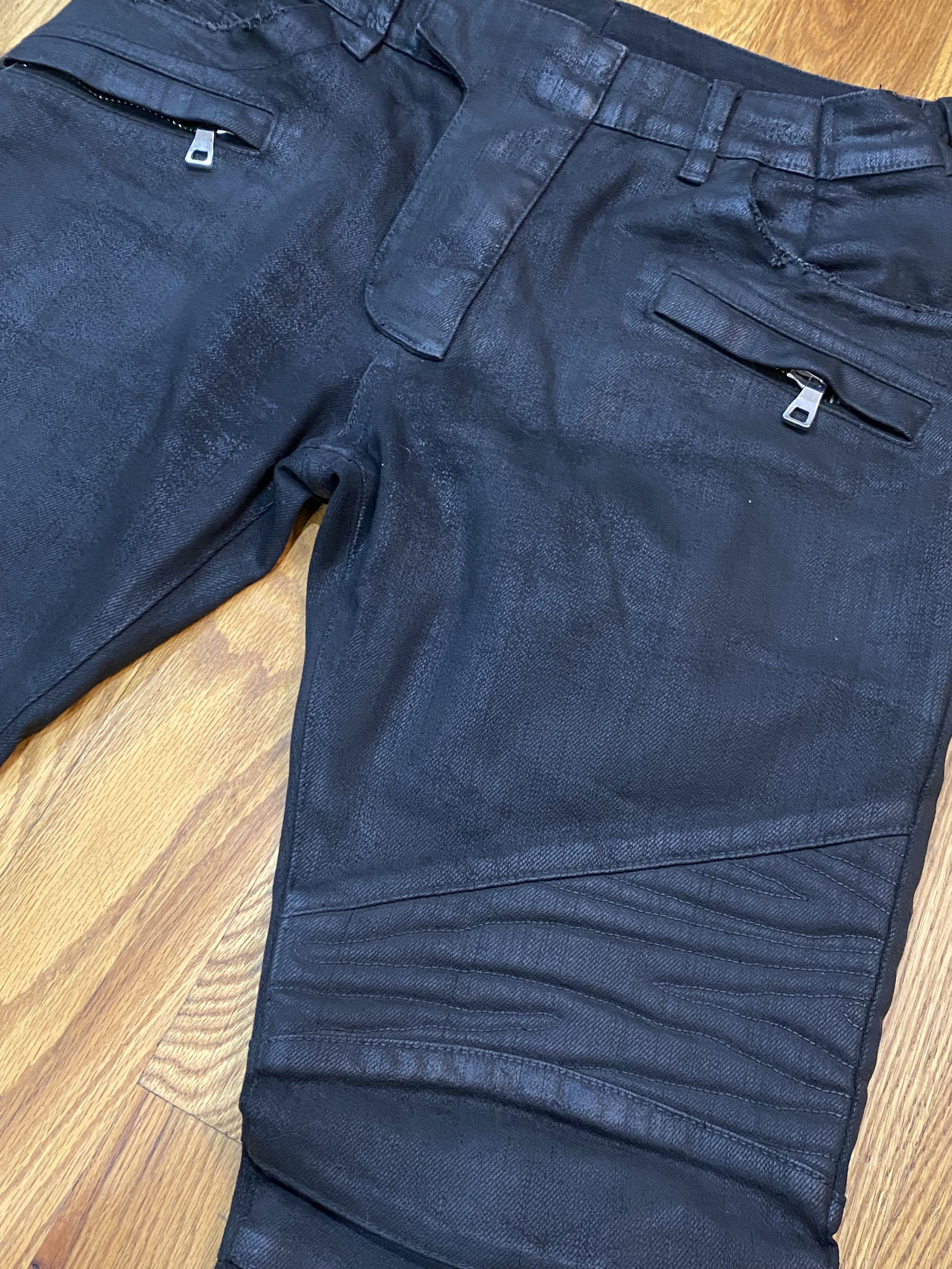 Balmain Balmain HEAVY WAXED Tiger Camo Padding/Ribbing Biker Jeans Size US 30 / EU 46 - 2 Thumbnail