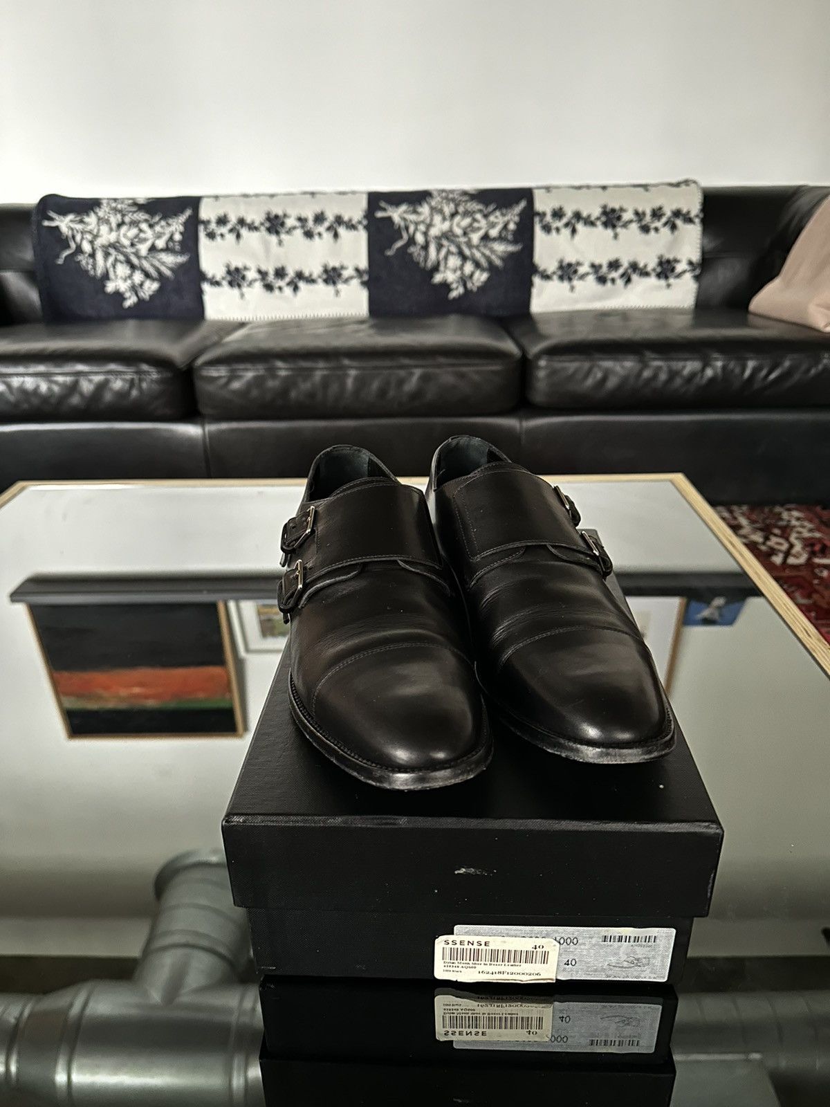 image of Saint Laurent Paris Saint Laurent Double Monk Strap Shoes in Black, Men's (Size 7)