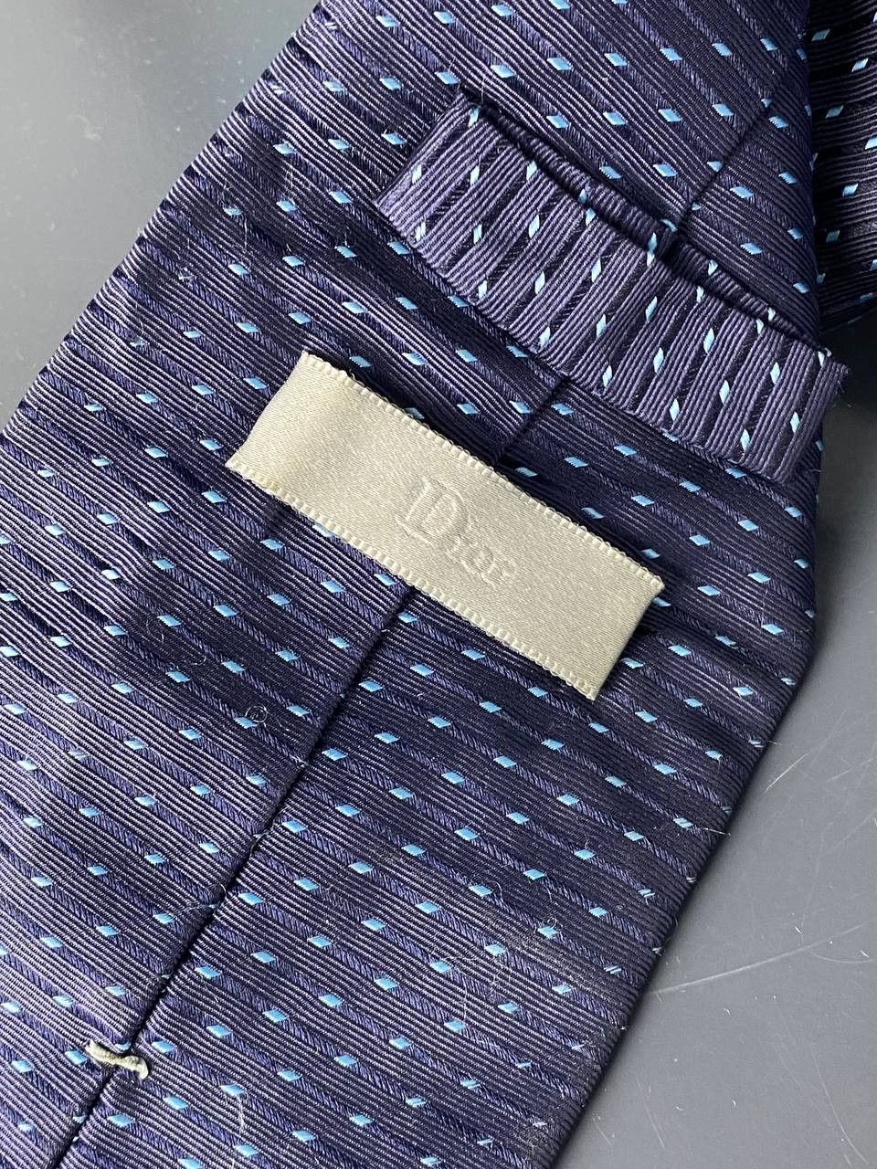 Dior Christian Dior Dot Navy Silk Tie Made In Italy Size ONE SIZE - 6 Thumbnail