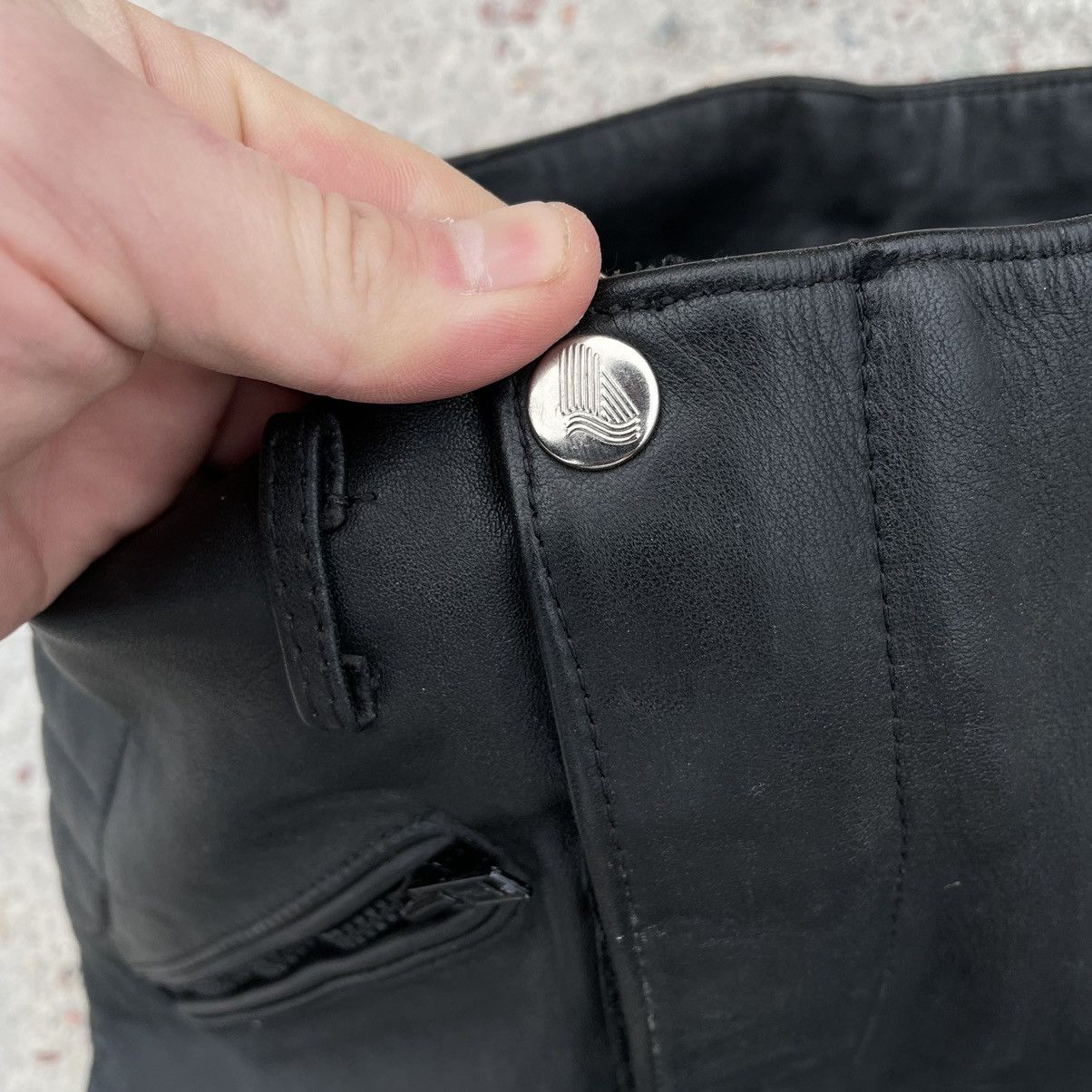 Other Vintage Moto Pants 28 Real Leather Y2K 90s USA Style Size US 28 / EU 44 - 5 Thumbnail
