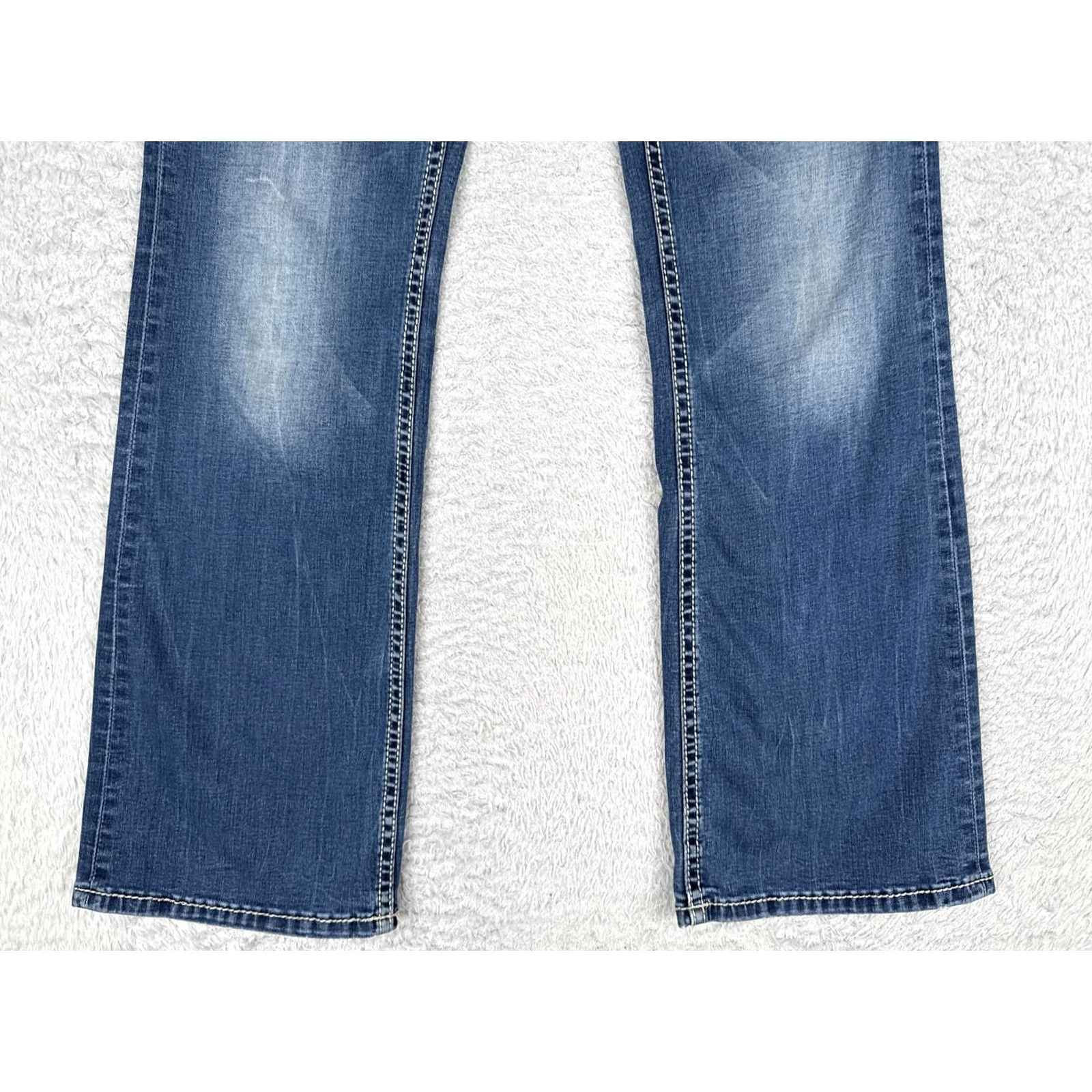 BKE BKE Stella Bootcut Jeans Womens 28R Blue Medium Wash Distressed 28x30 Size 28" / US 6 / IT 42 - 2 Thumbnail