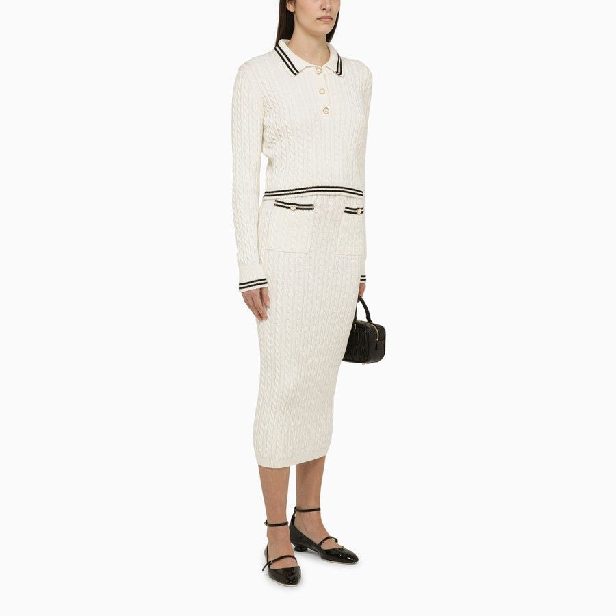 Alessandra Rich o1d2blof0724 Midi Skirts in White Size 28" / US 6 / IT 42 - 2 Thumbnail