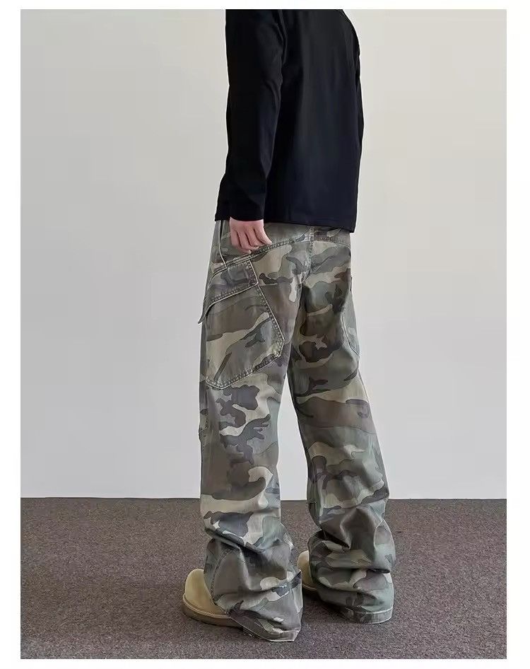 Vintage Baggy Cargo Camo Stacked Pants, Wide Leg Pants Size US 34 / EU 50 - 3 Thumbnail