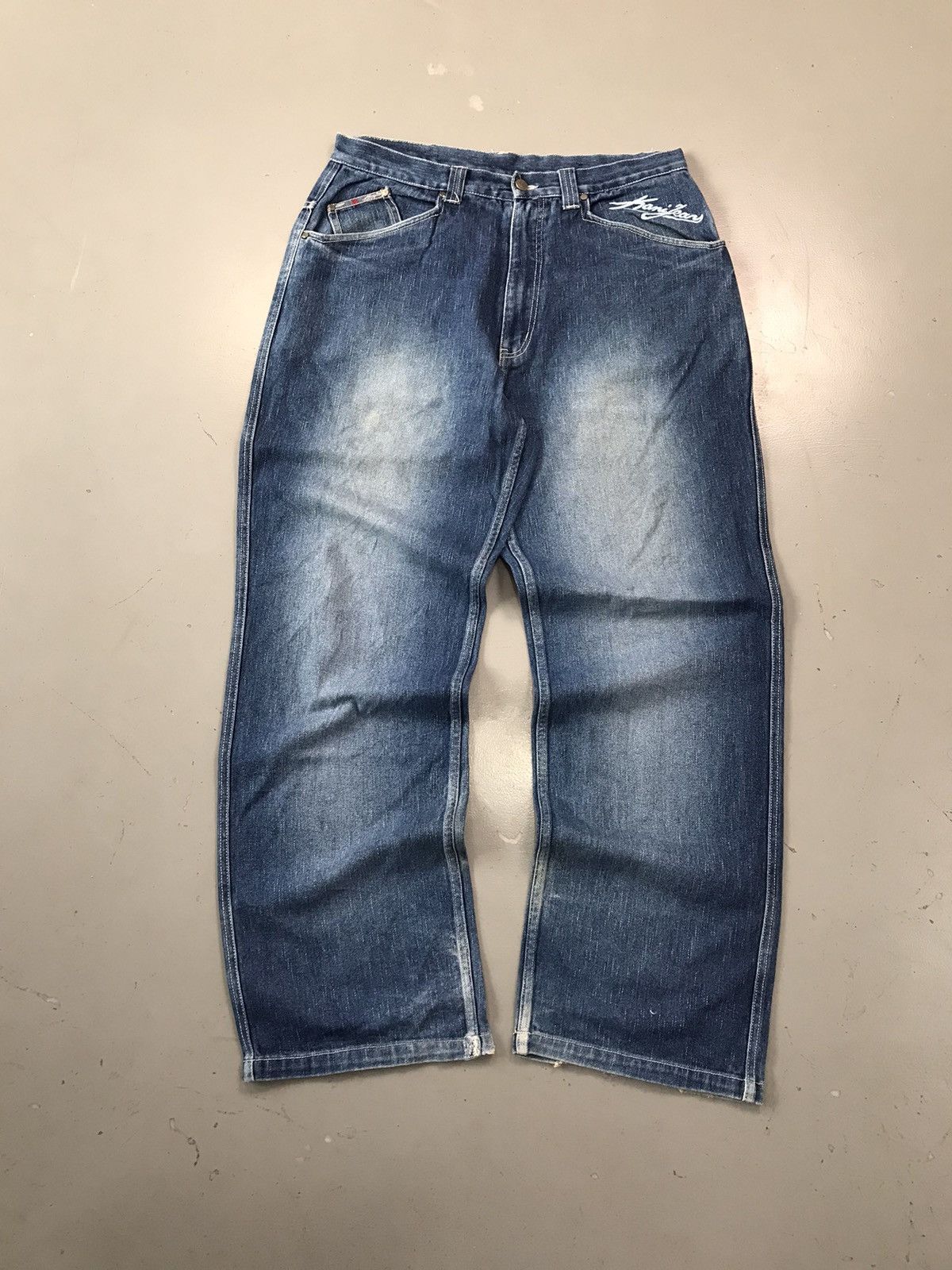 Karl Kani × Vintage Vintage Kani jeans SpellOut embroidered denim Size US 36 / EU 52 - 1 Thumbnail