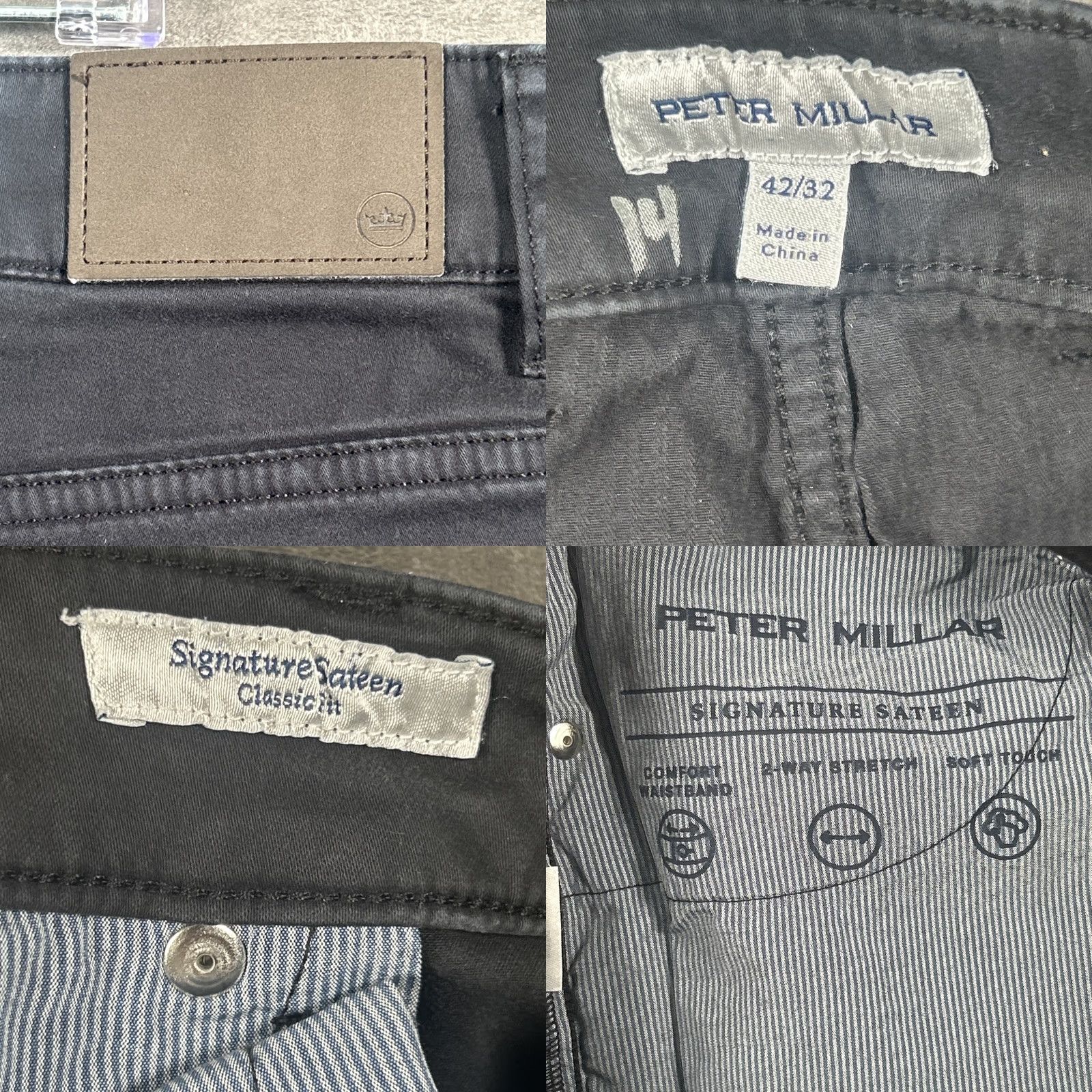 Peter Millar Peter Millar Pants Mens 42X32 Charcoal Classic Fit Sateen Chino Size US 42 / EU 58 - 8 Thumbnail