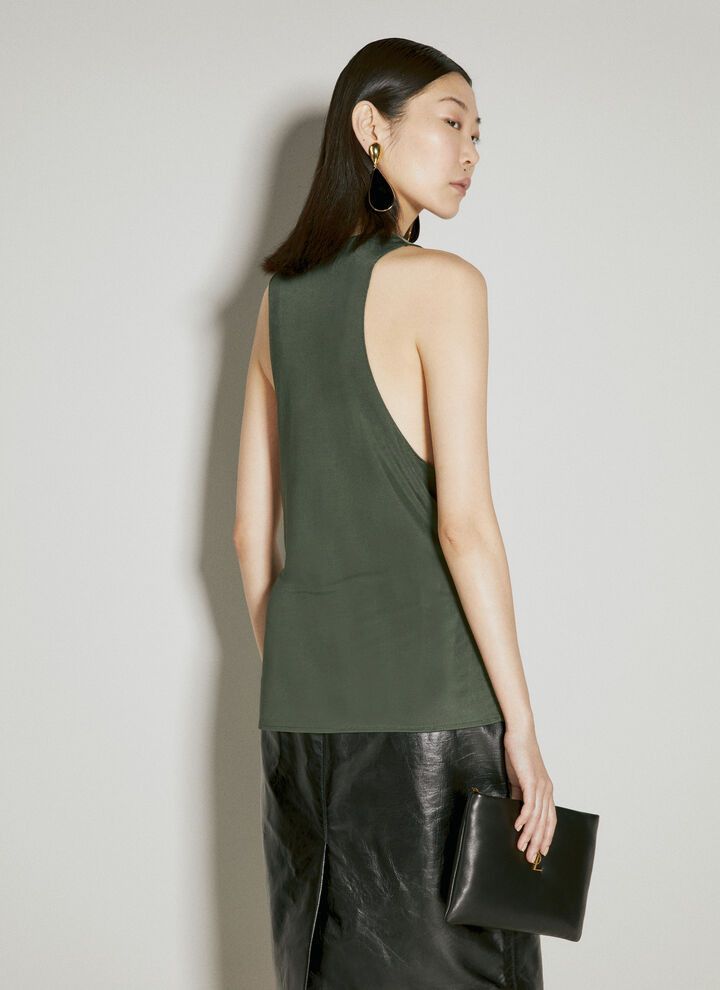 Saint Laurent Paris o1b1hav110525 765308 Tank Top in Green Size S / US 4 / IT 40 - 3 Thumbnail