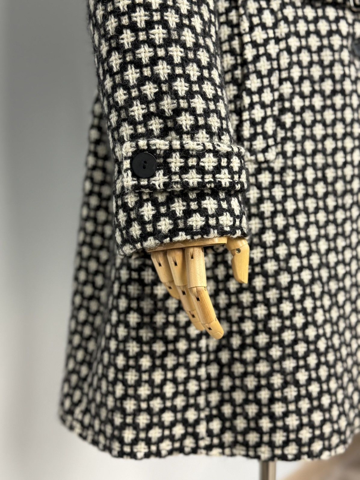Miu Miu Wool Trench Coat Belt Knitted Womens Medium