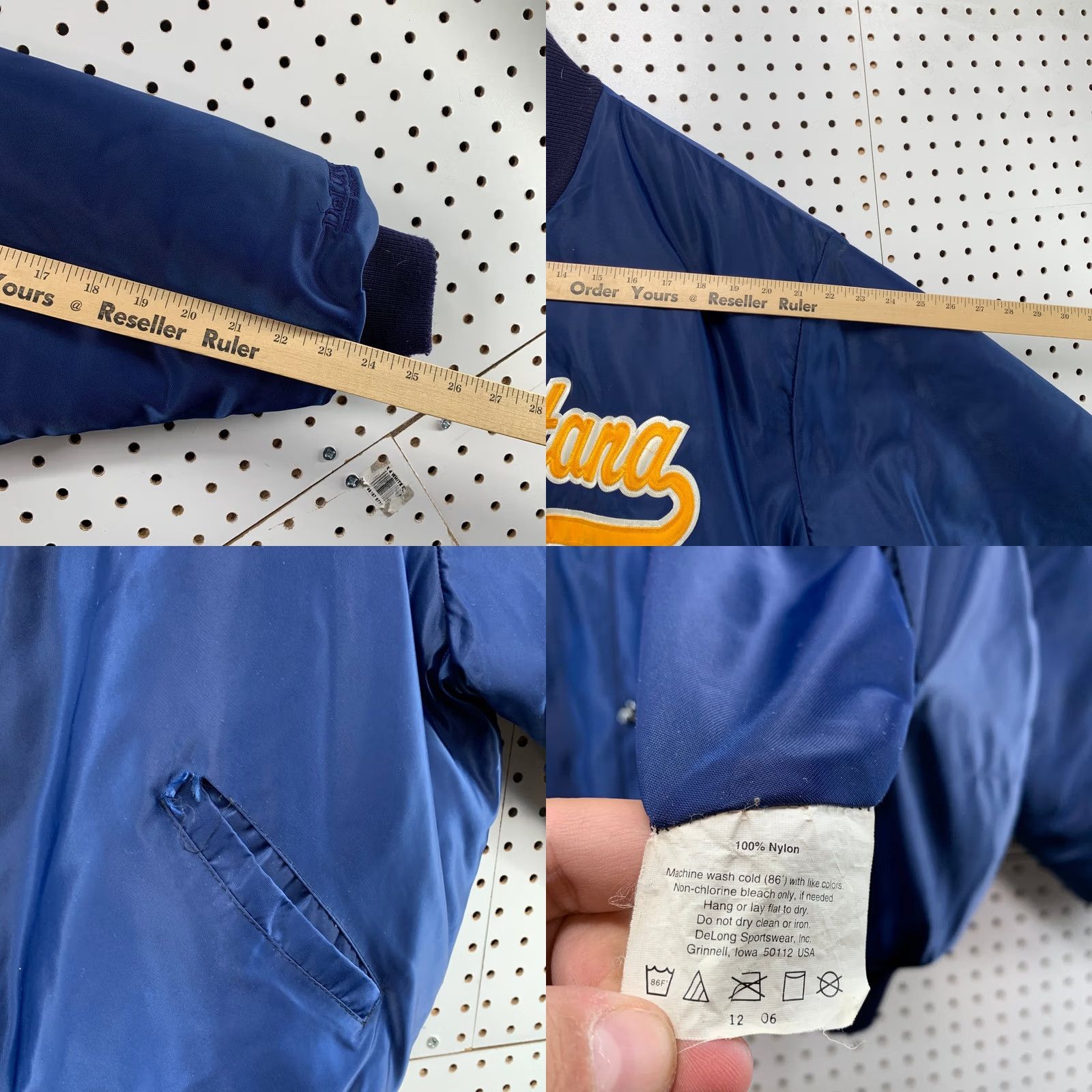 Vintage VINTAGE Augustana Bomber Jacket Mens 2XL Blue DeLONG Snap Embroidered 80s Satin Size US XXL / EU 58 / 5 - 9 Thumbnail