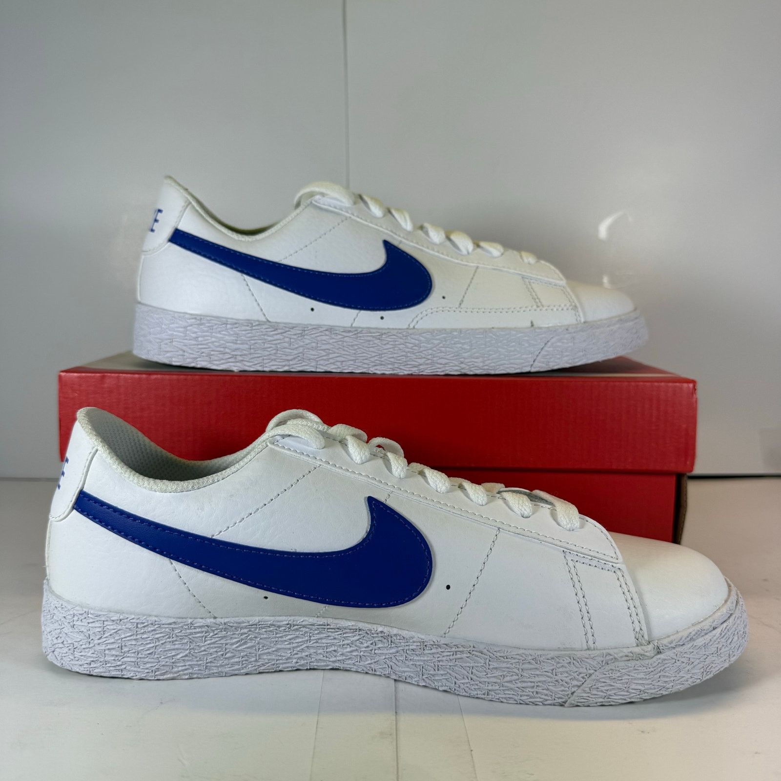 Nike Nike Blazer Low (GS) CZ7576-100 White/Blue Size 7 Youth Size US 7 / IT 37 - 2 Thumbnail