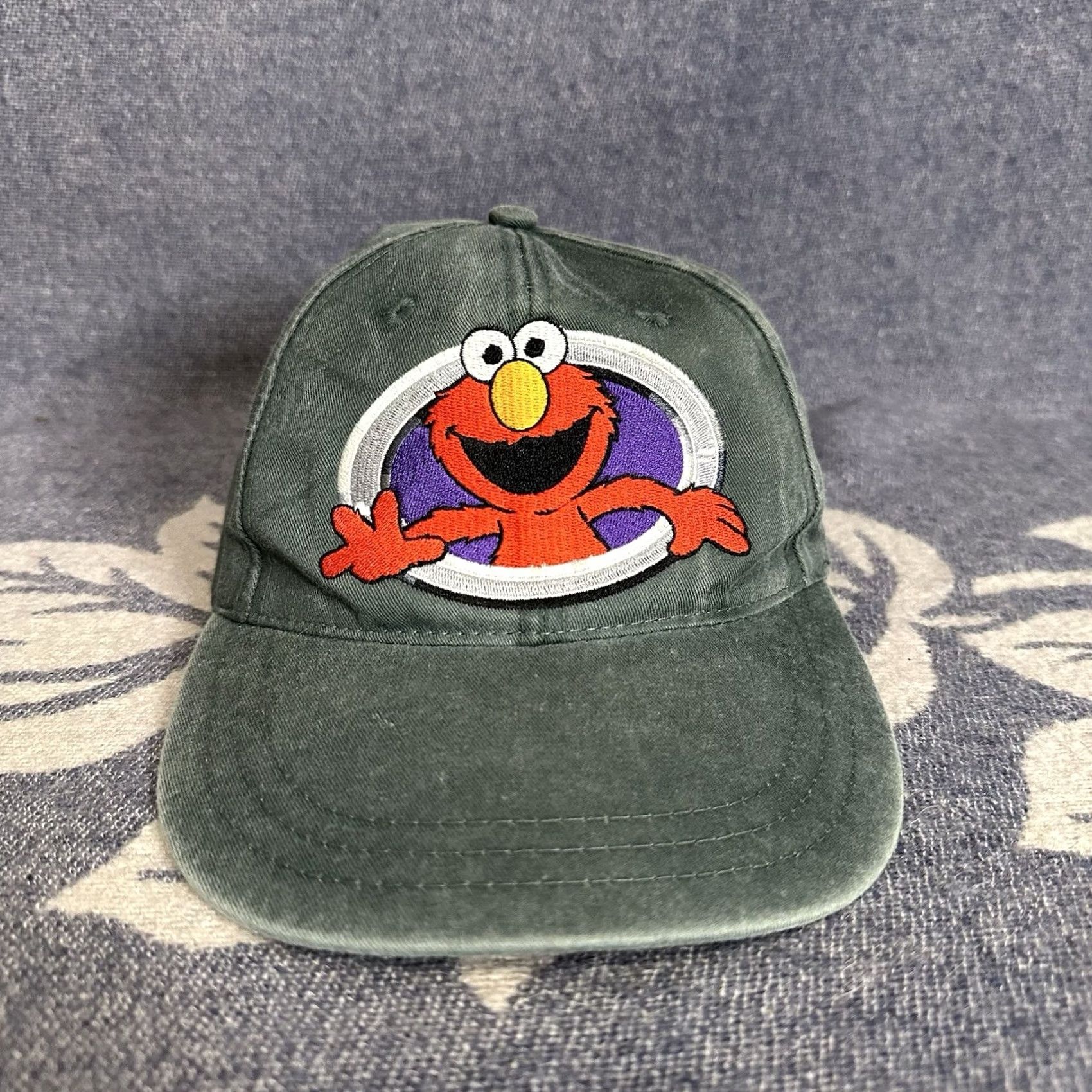 Vintage VINTAGE Sesame Street Elmo Embroidered Strapback Hat Cap One Size Green 90s Mens Size ONE SIZE - 2 Thumbnail