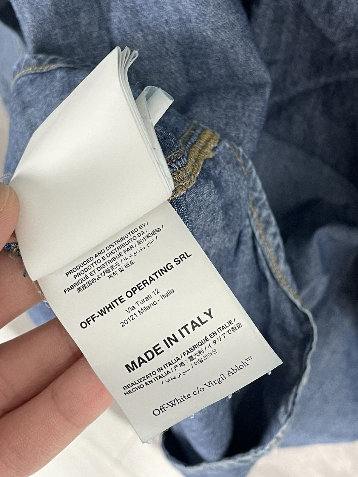 Off-White Off-White Big Logo Denim Hypebeast Style shirt Size US S / EU 44-46 / 1 - 16 Thumbnail