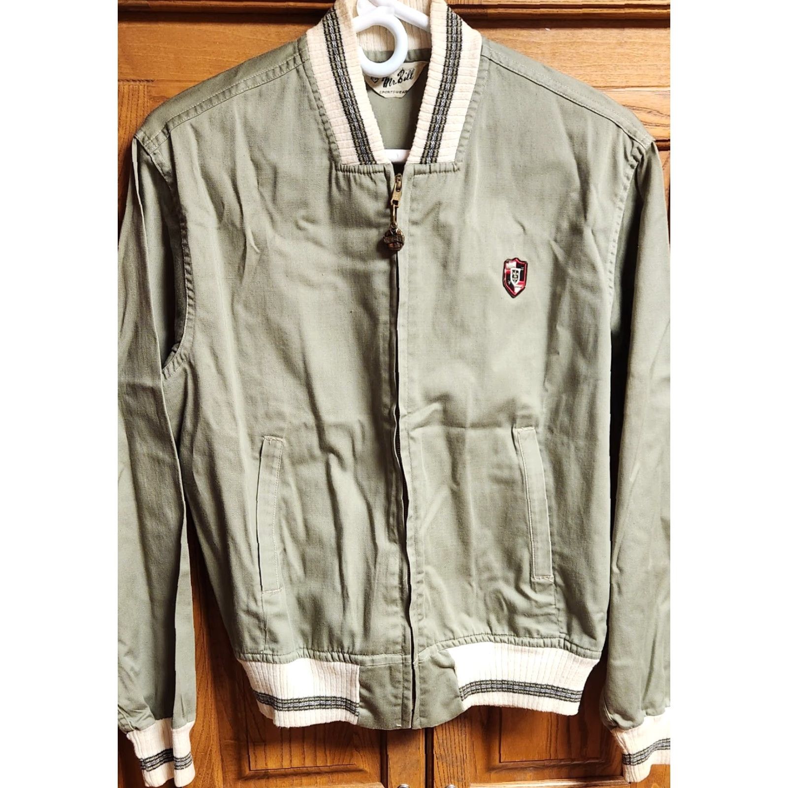Etro Mr Bill Jacket Adult Size S Small Full Zip Work Chore Sailing Retro Lightweight Vintage Olive Solid Pattern Size US S / EU 44-46 / 1 - 3 Thumbnail