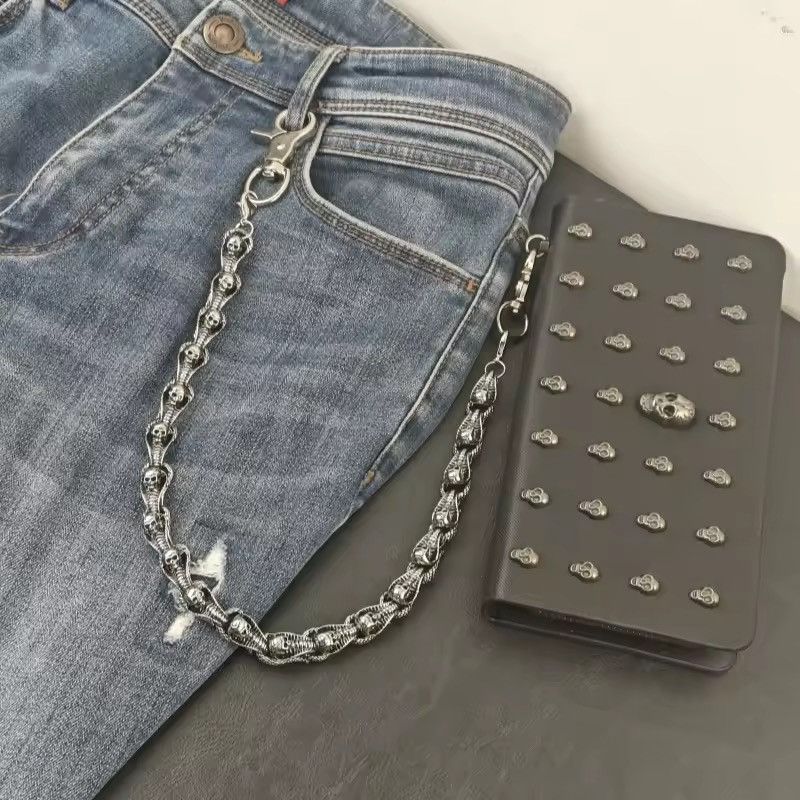 Jewelry Skaleton Bead Pants Wallet Chain,Y2K Jeans Chain Size ONE SIZE - 1 Thumbnail