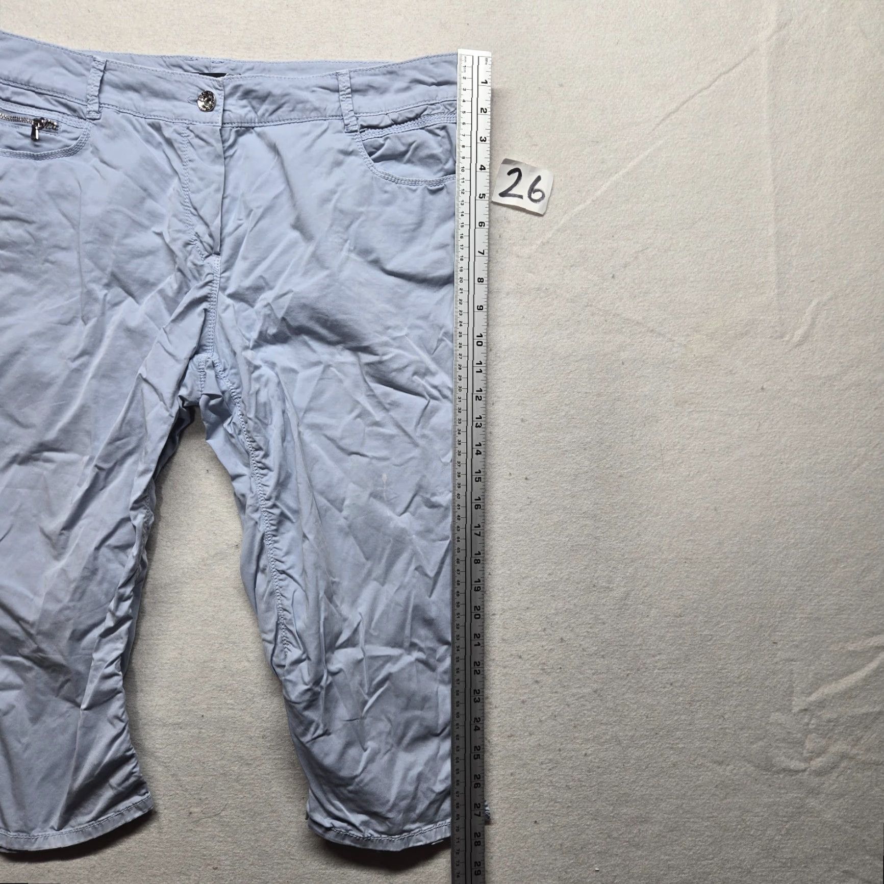 Vintage ATELIER GARDEUR Pants Capri Blue Solid 44 Women's Adult Regular Blue Capri Pants Pockets 90s Event None Womens Size 30" / US 8 / IT 44 - 7 Thumbnail