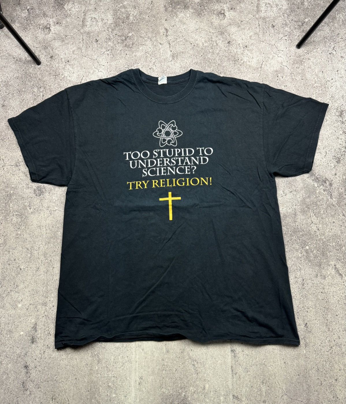 Vintage VINTAGE Y2K TOO STUPID TO UNDERSTAND SCIENCE? TRY RELIGION! Size US XXL / EU 58 / 5 - 1 Thumbnail